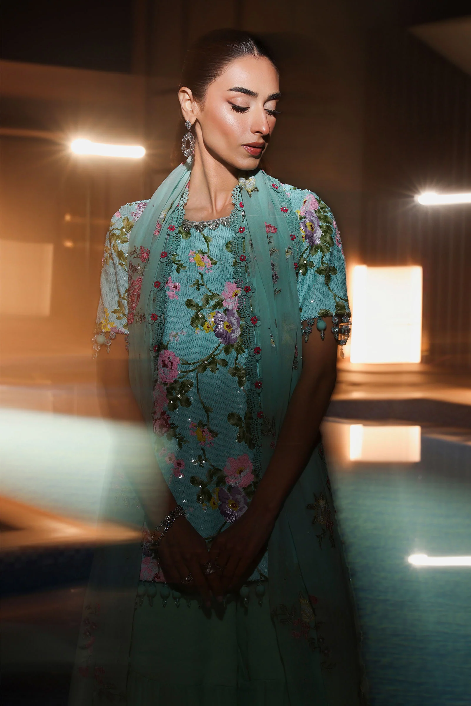 3 Piece Embroidered Net Suit - Image 3