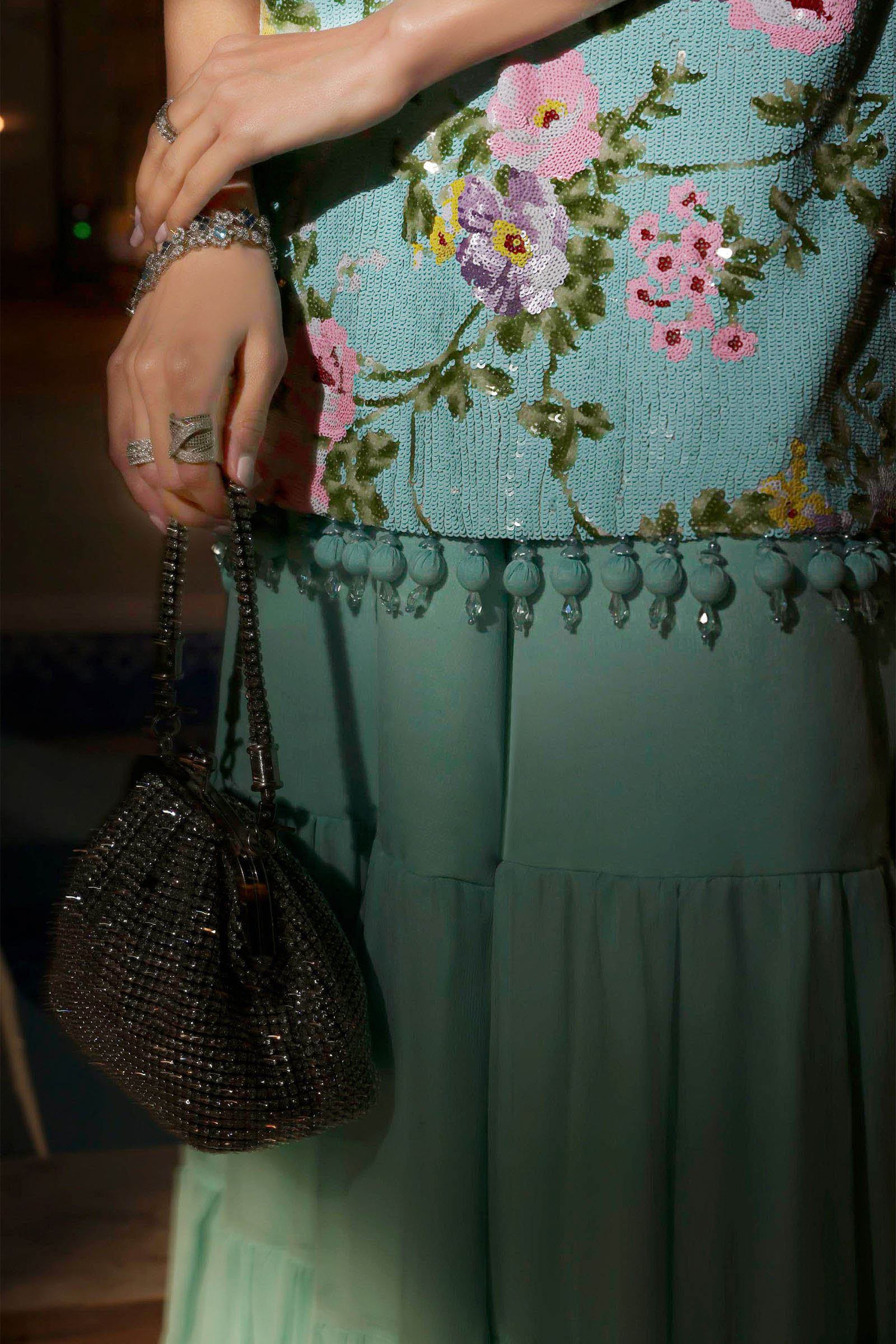 3 Piece Embroidered Net Suit - Image 6