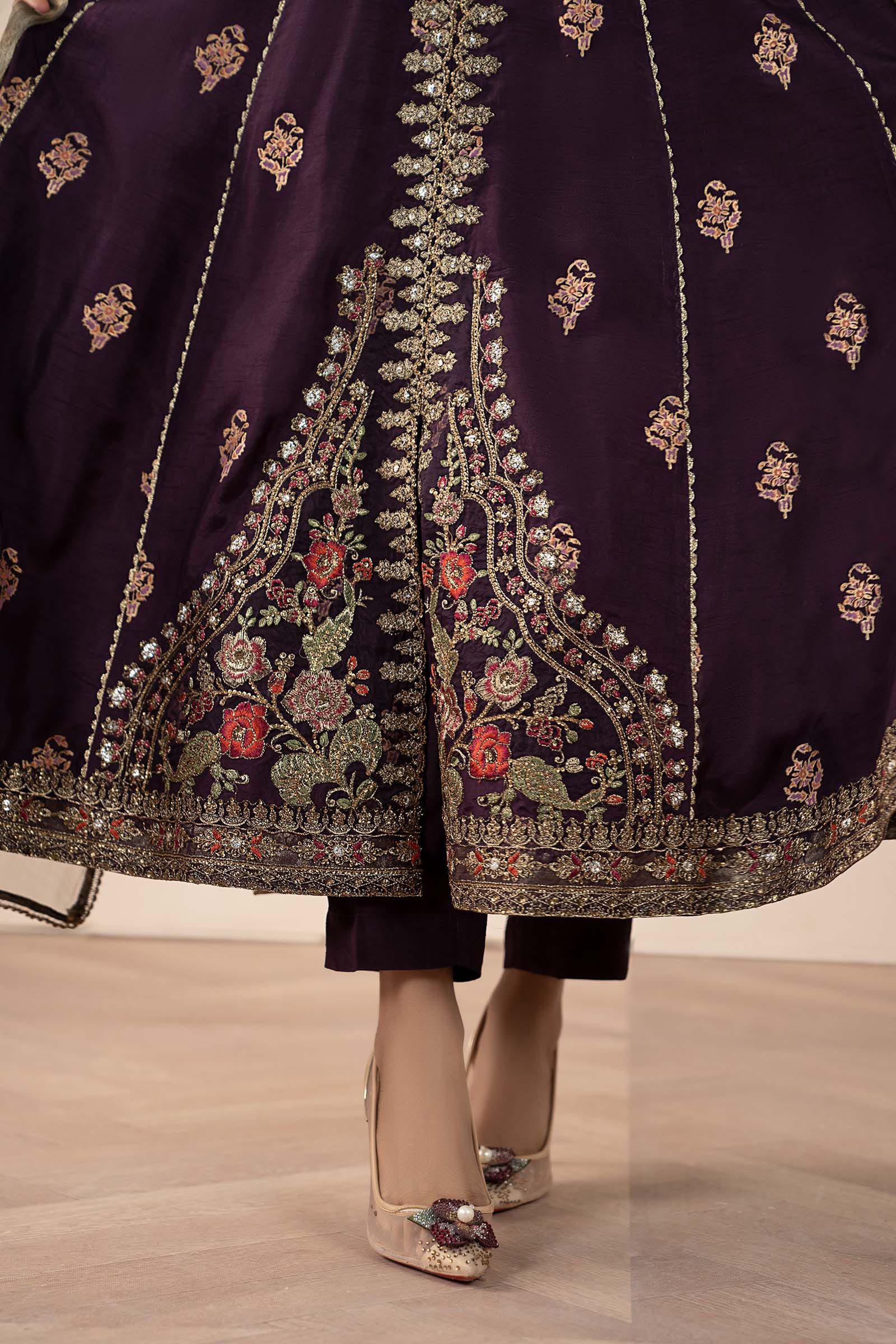 3 Piece Embroidered Raw Silk Suit - Image 5
