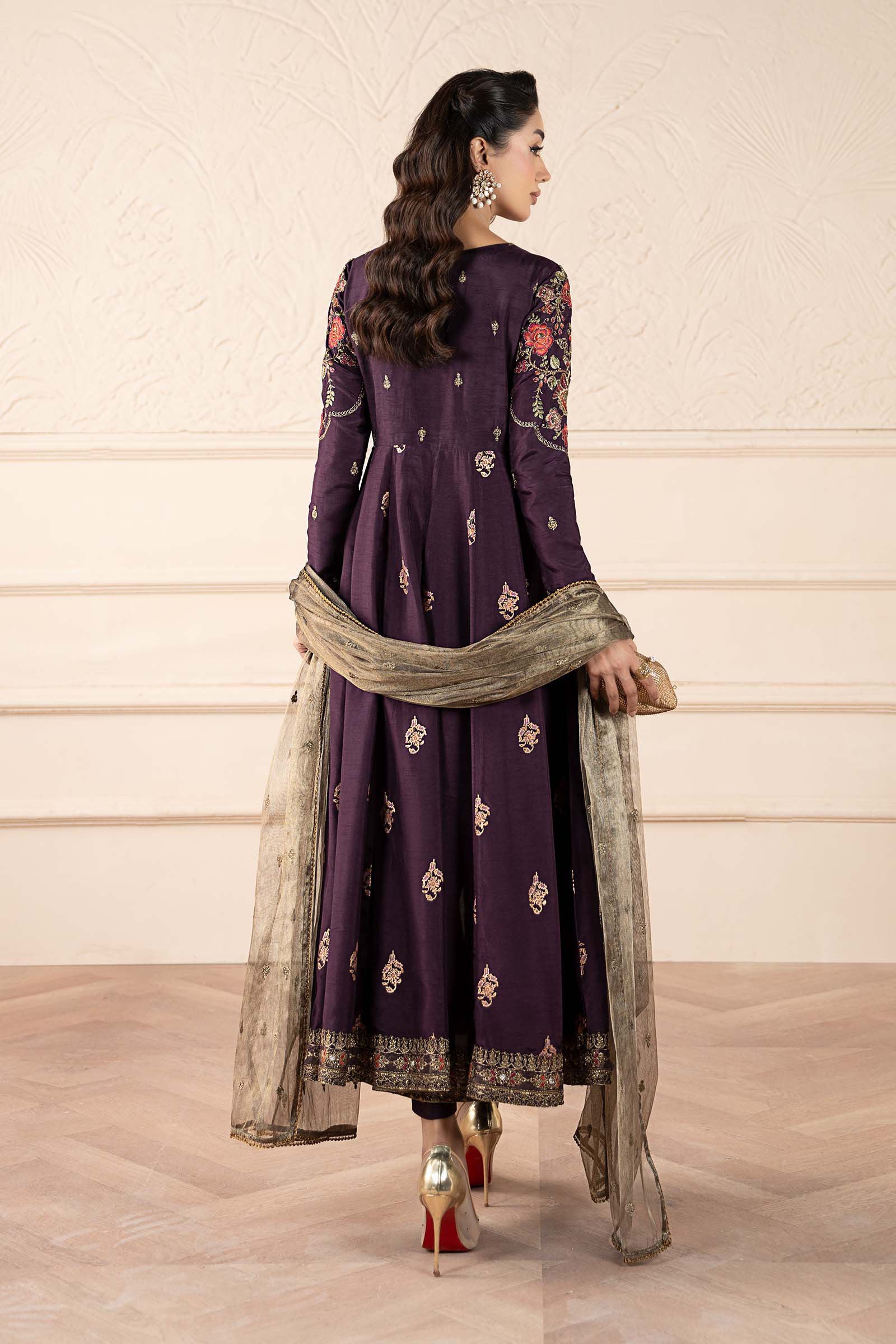 3 Piece Embroidered Raw Silk Suit - Image 7