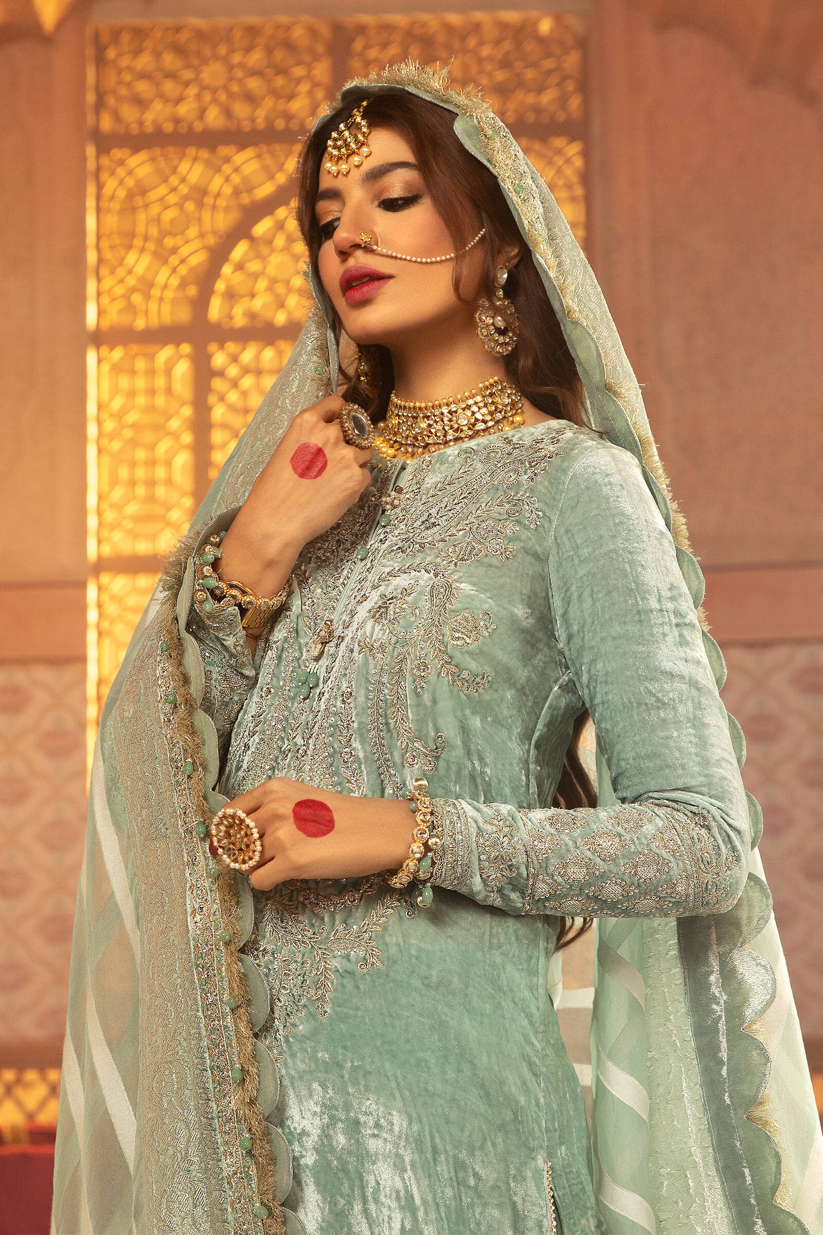 Unstitched Velvet VEL-20-102-Sea Green - Image 3