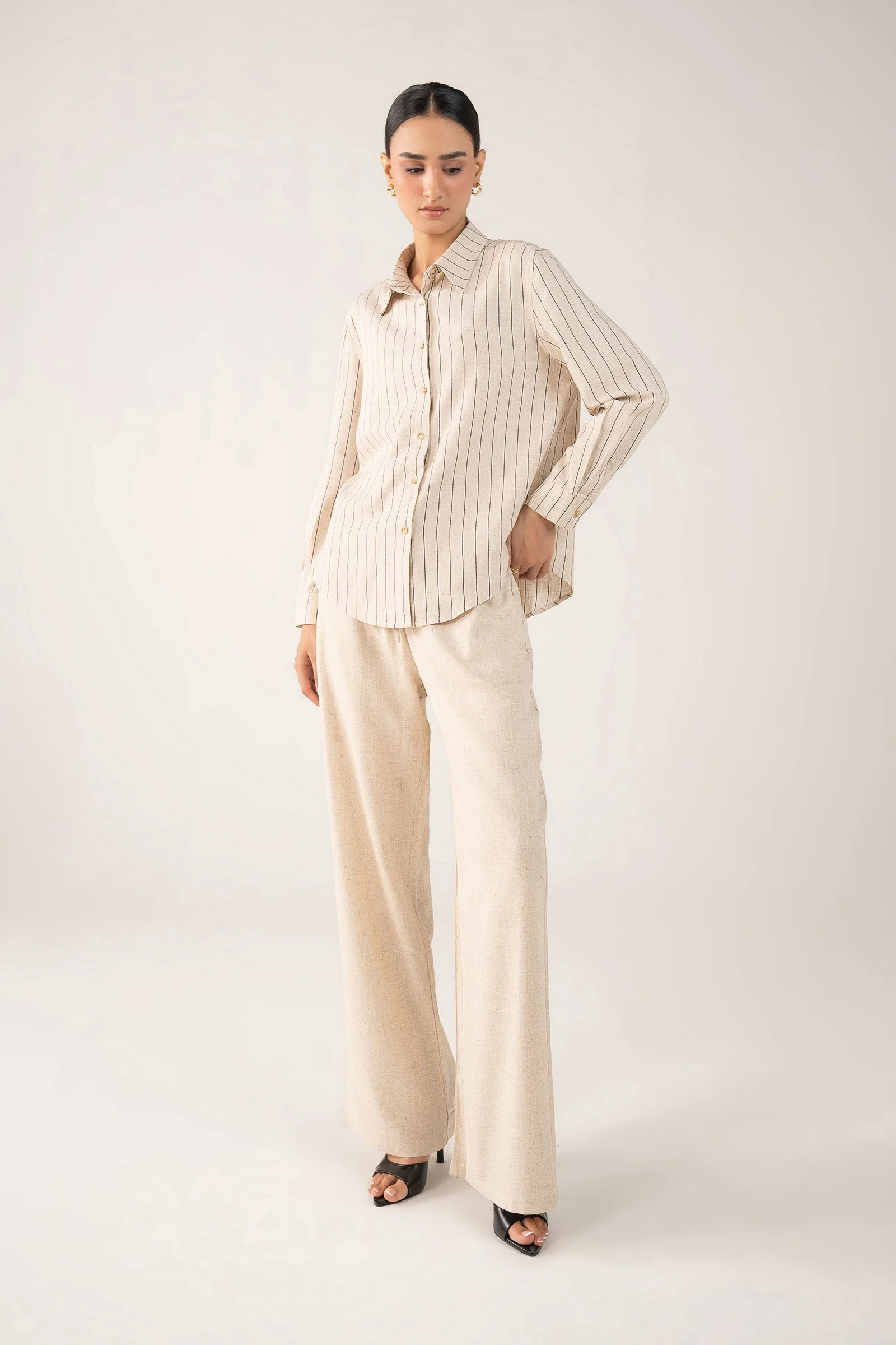 Striped Button-Down Set