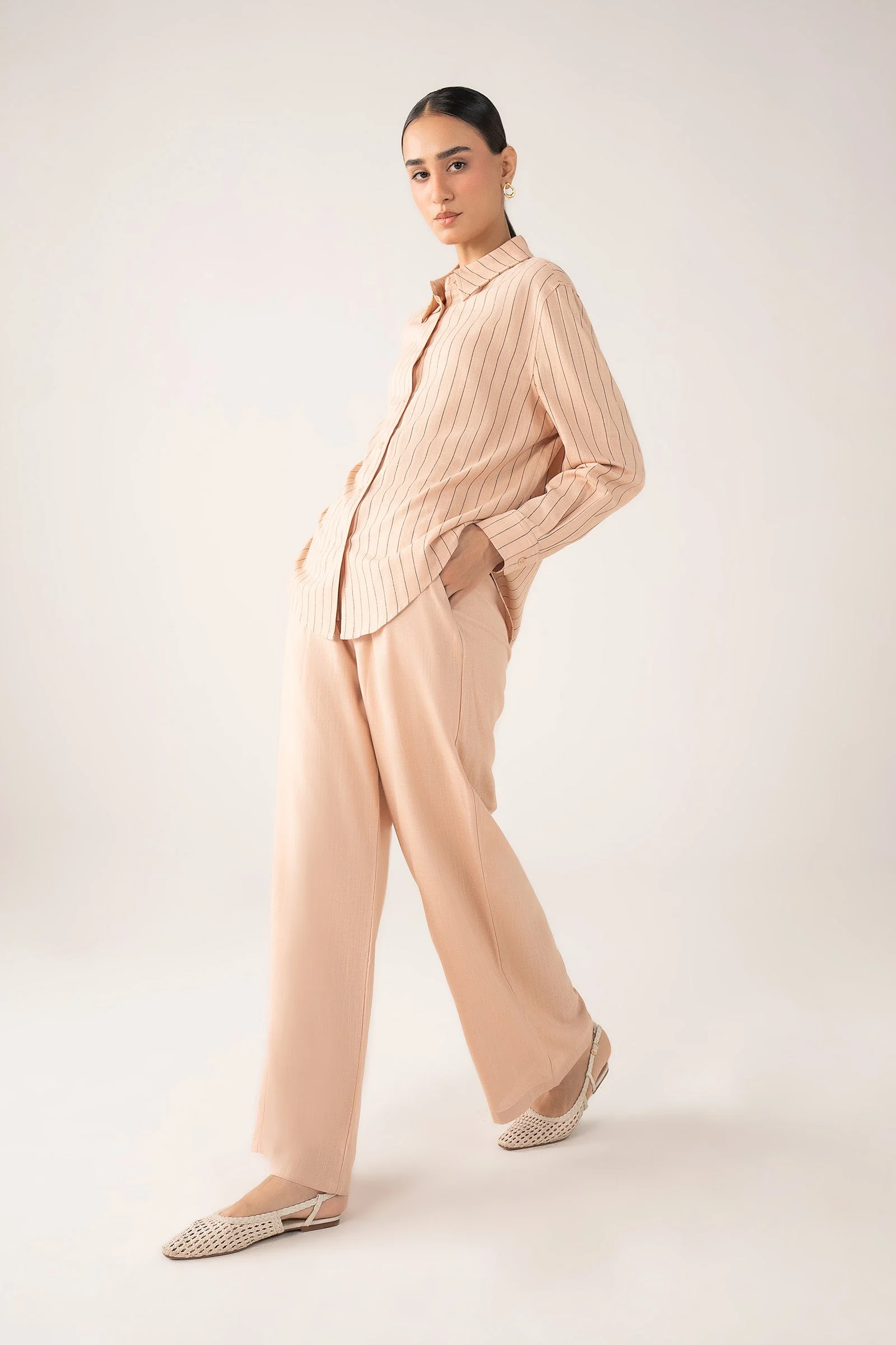 Striped Button-Down Set