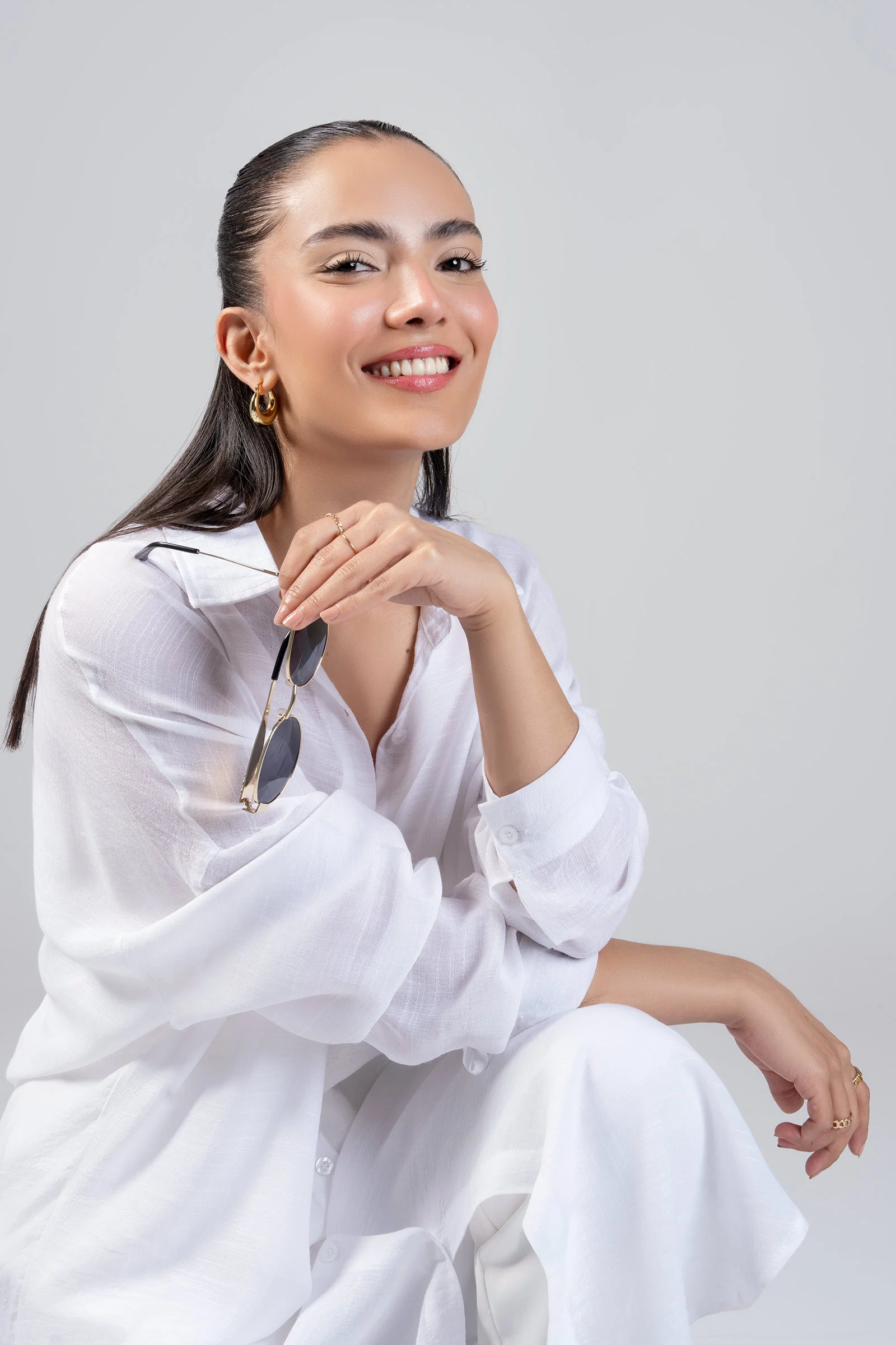 Long Button Down Shirt Dress - Image 3