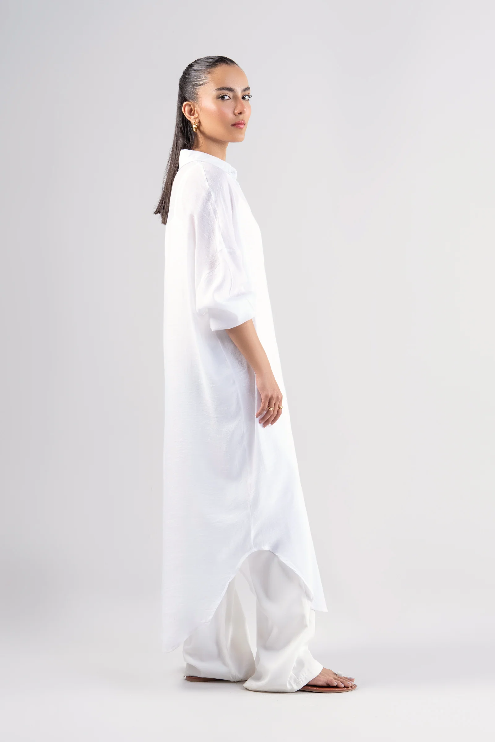 Long Button Down Shirt Dress - Image 7