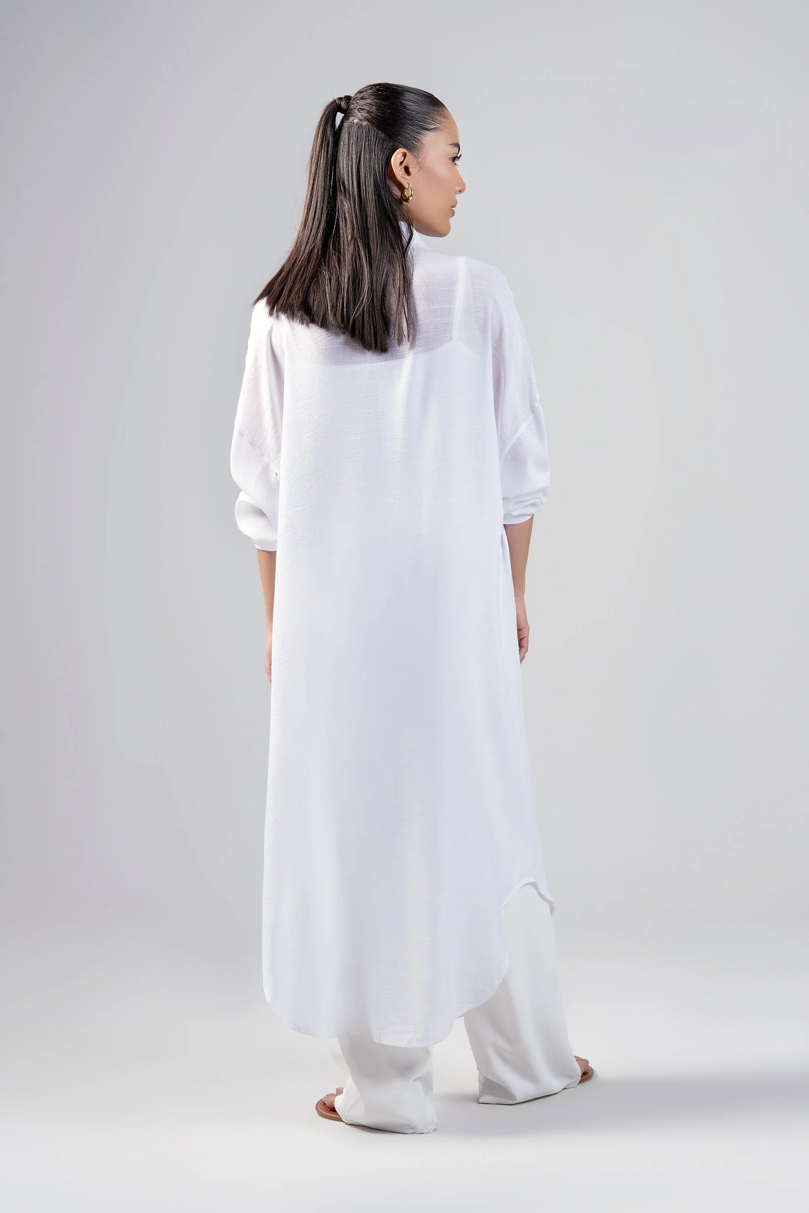 Long Button Down Shirt Dress - Image 8