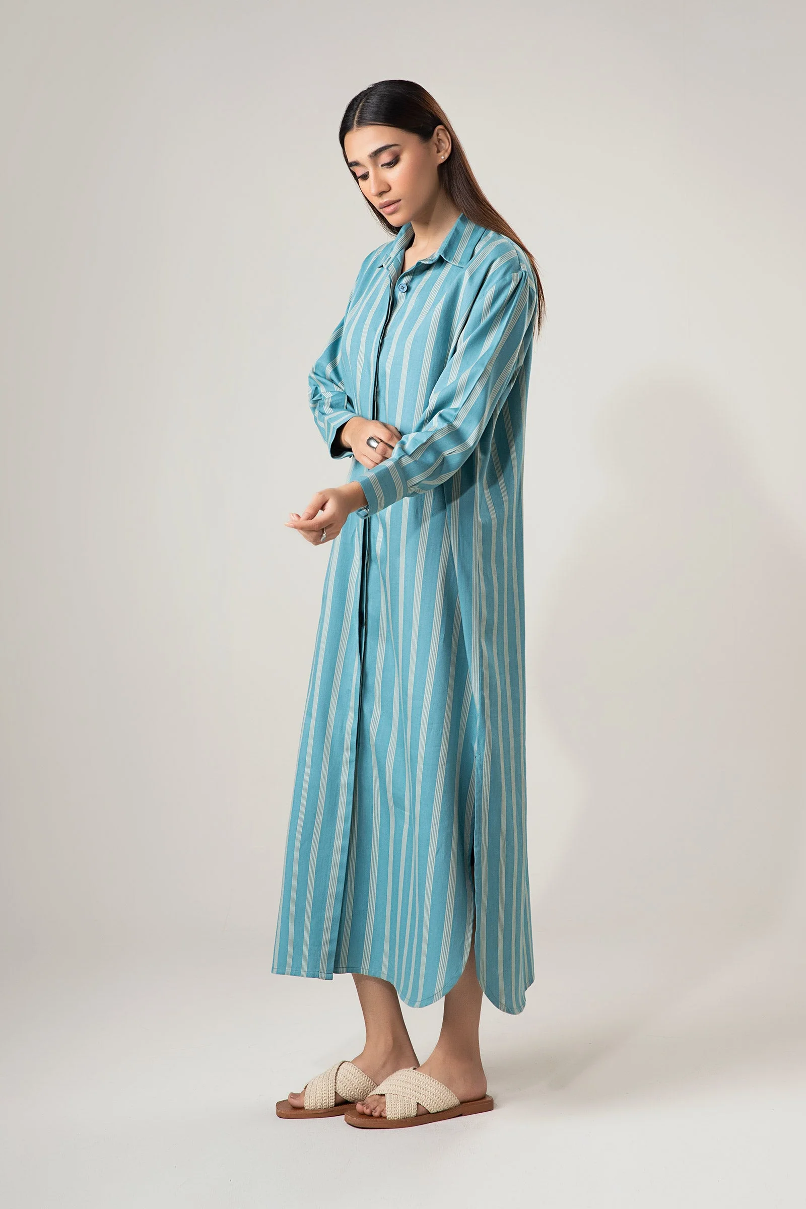 Striped Button-Down Dress - Image 4
