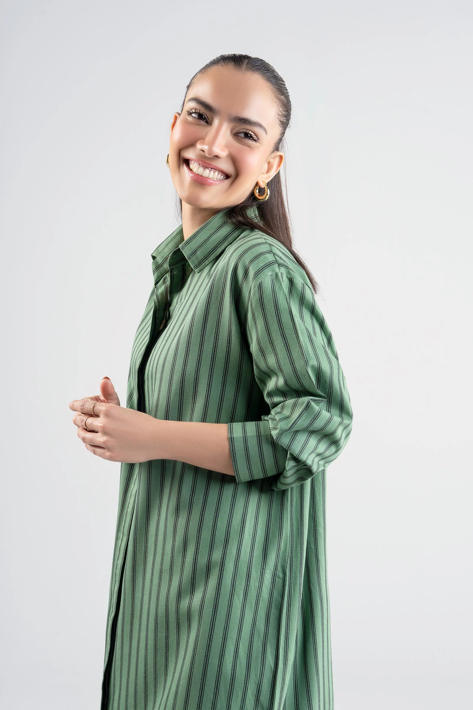 Striped Button-Down Dress - Image 4