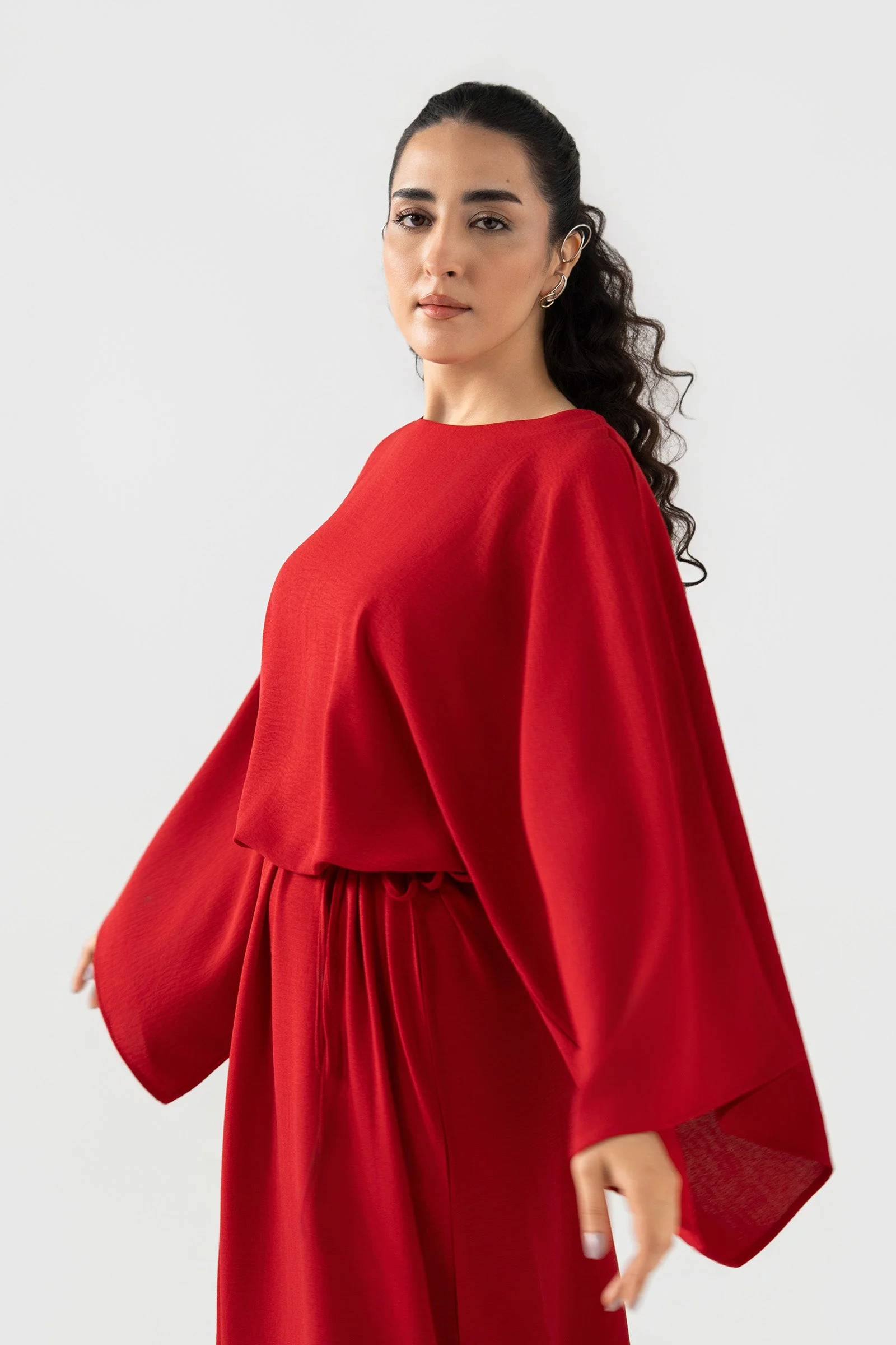 Batwing-Sleeve Dress - Image 4
