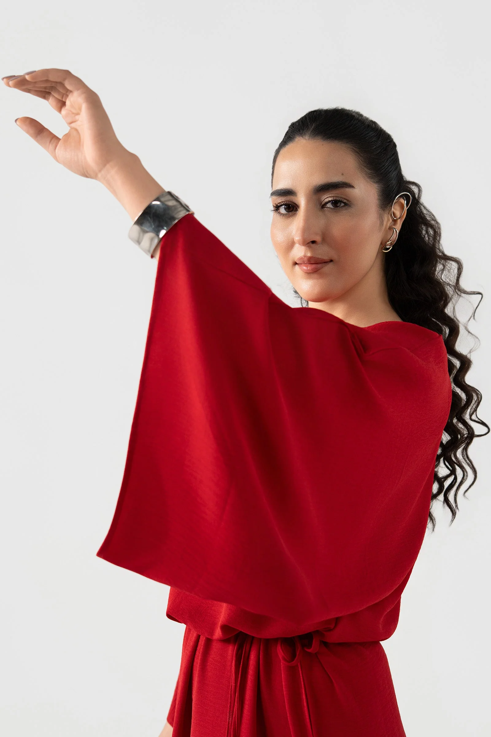 Batwing-Sleeve Dress - Image 5