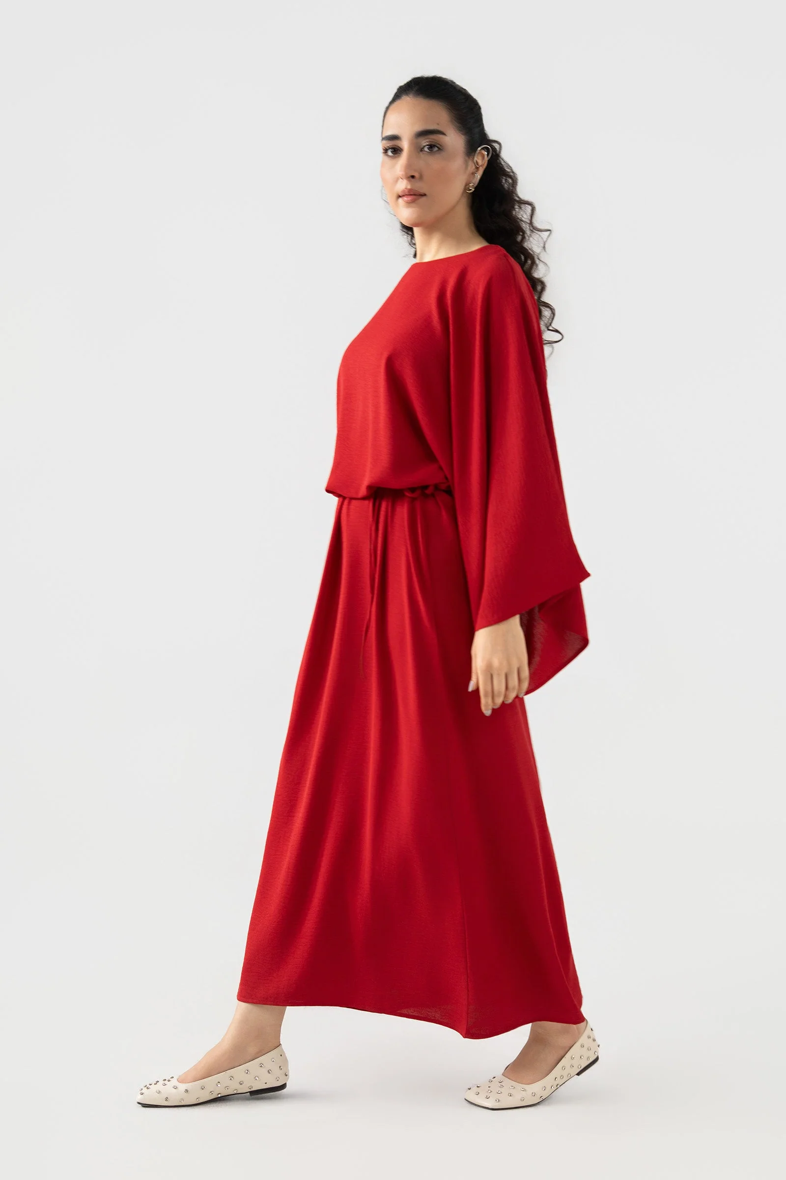 Batwing-Sleeve Dress - Image 7
