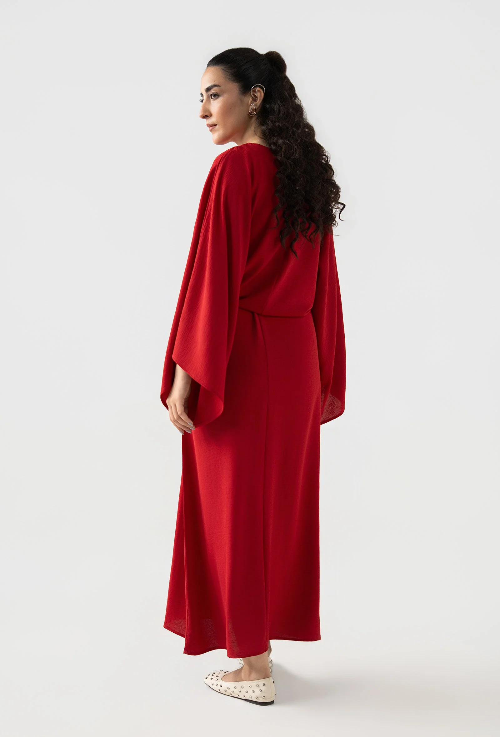 Batwing-Sleeve Dress - Image 8