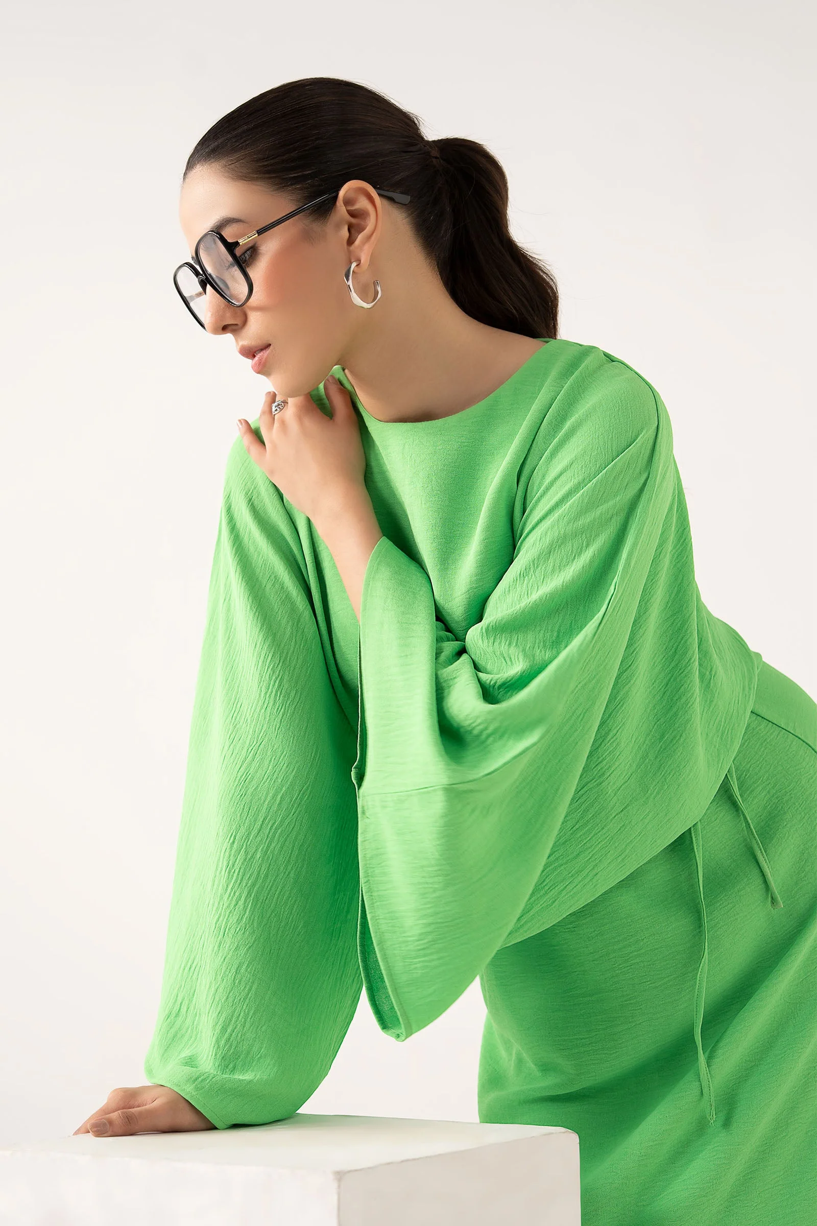 Batwing-Sleeve Dress - Image 11