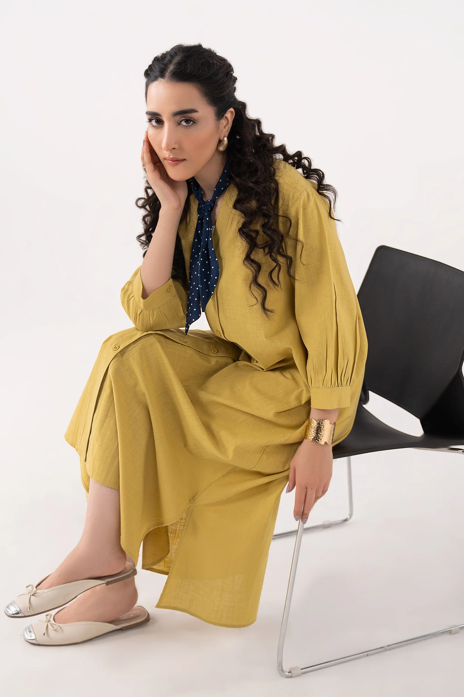 V-Neck Midi Dress - Image 3