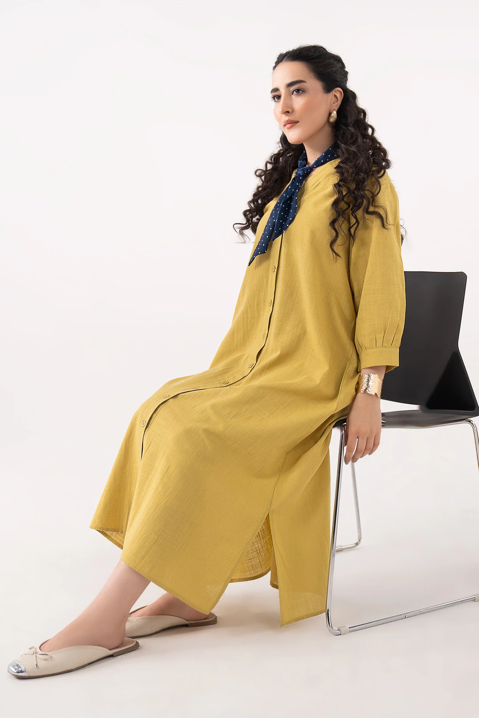 V-Neck Midi Dress - Image 4