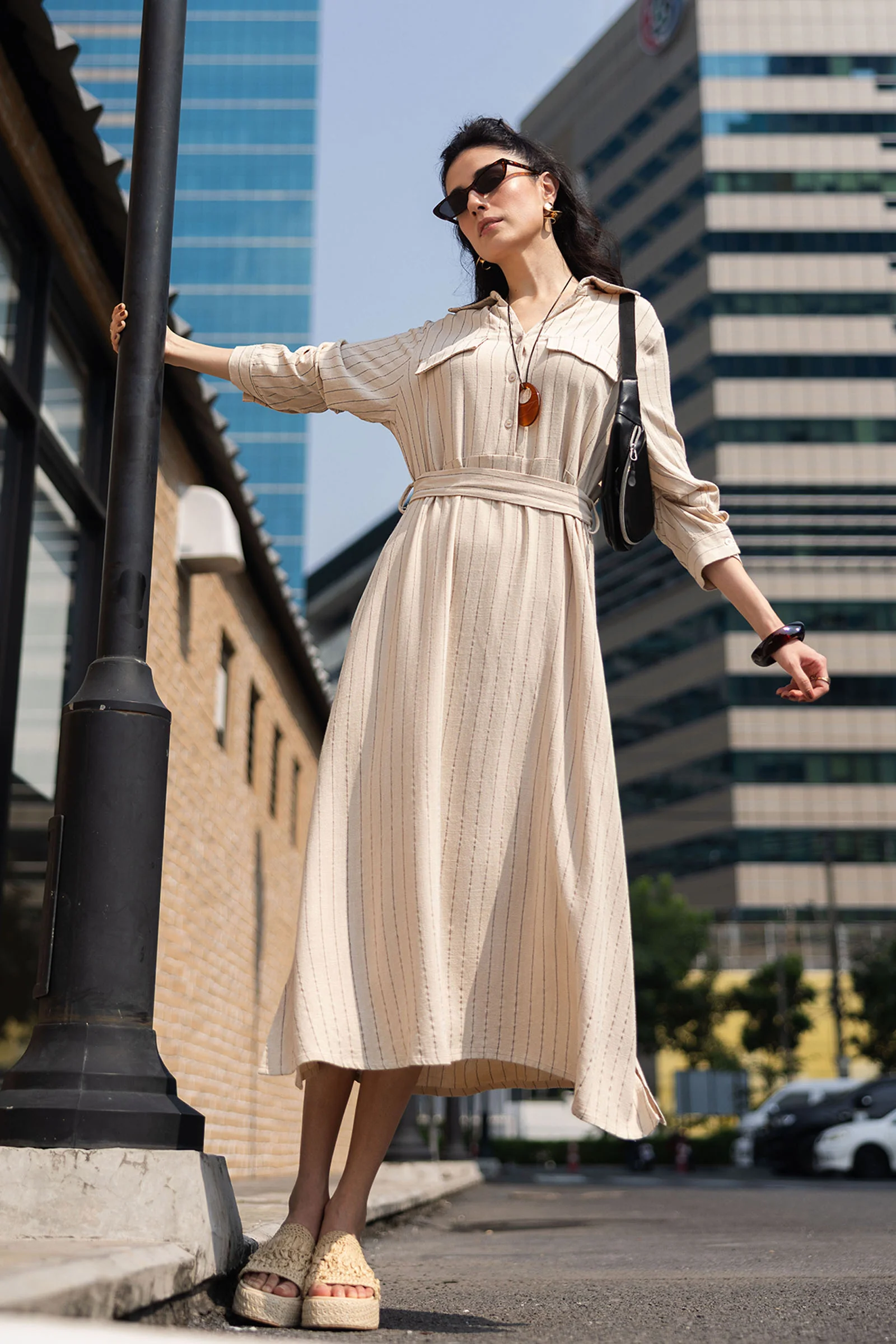 Striped Shirt Dress