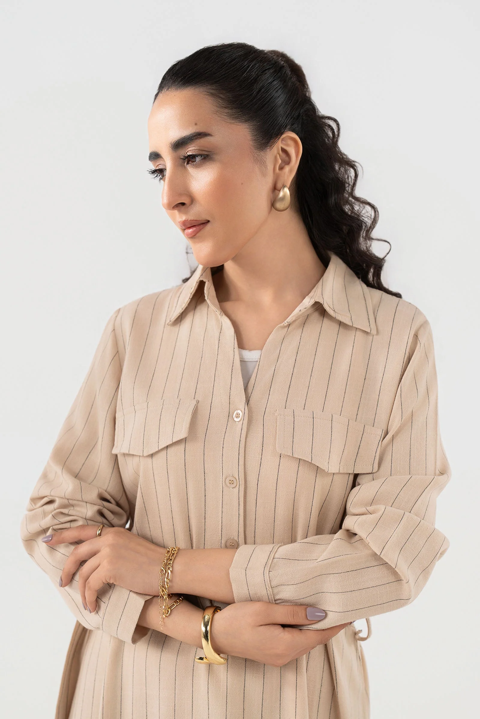 Striped Shirt Dress - Image 12
