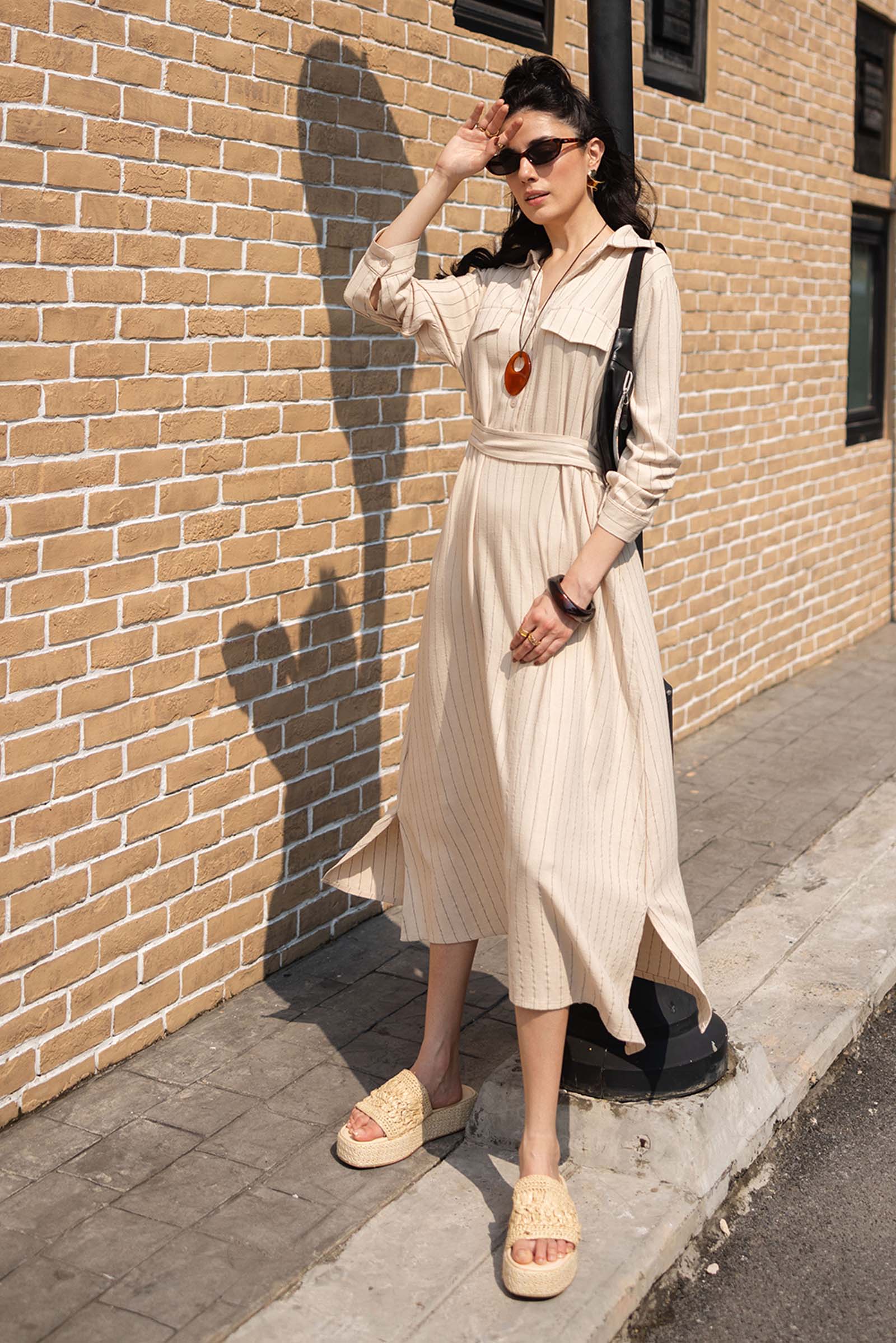 Striped Shirt Dress - Image 2