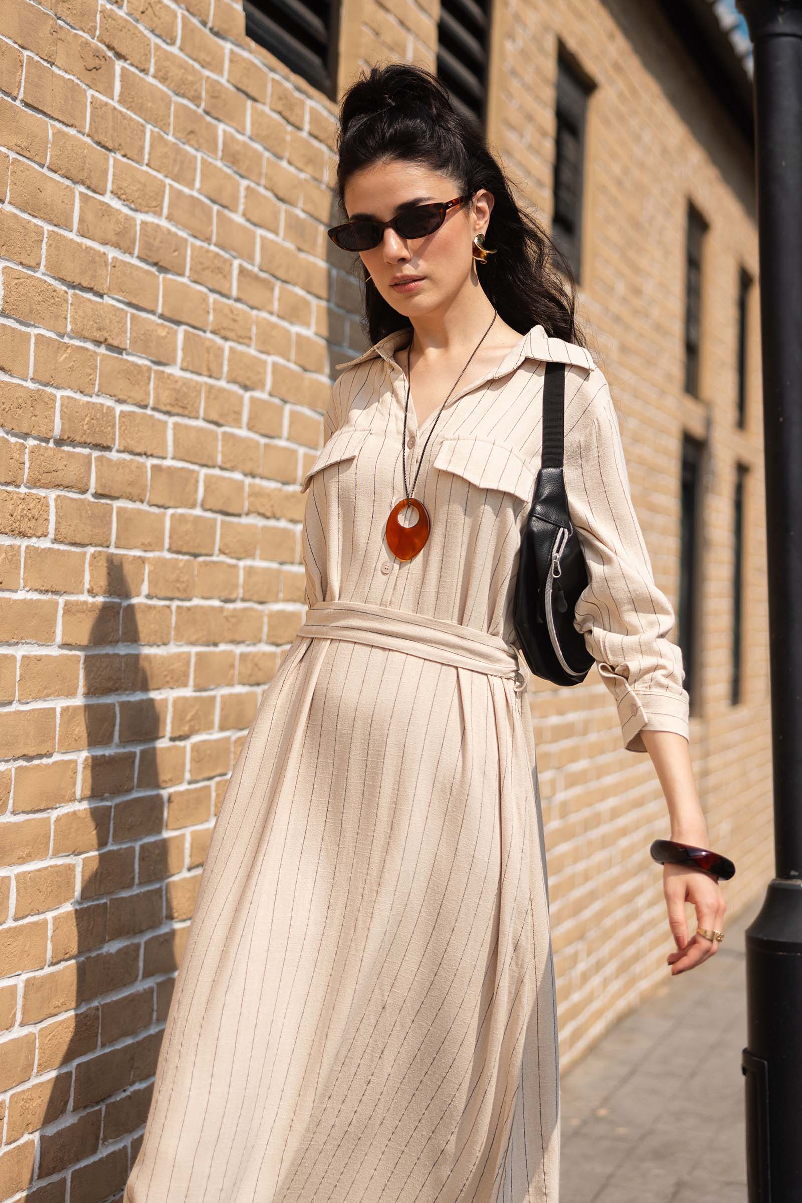 Striped Shirt Dress - Image 3