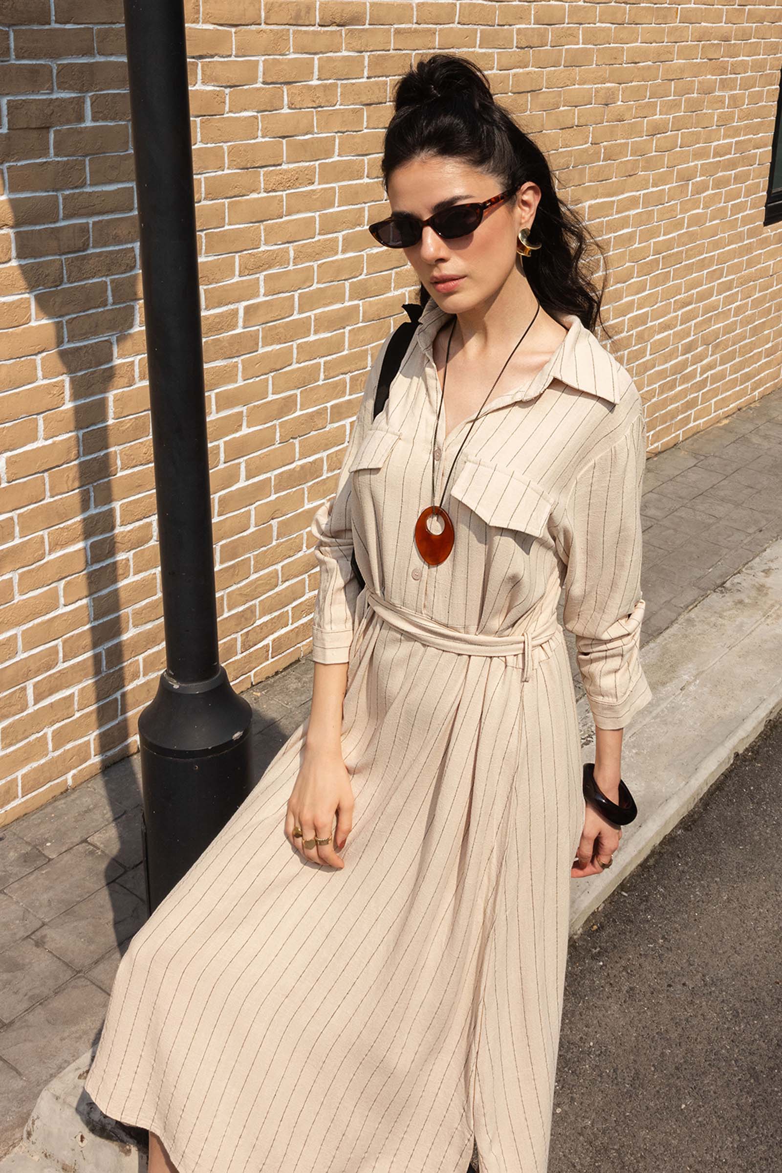 Striped Shirt Dress - Image 5