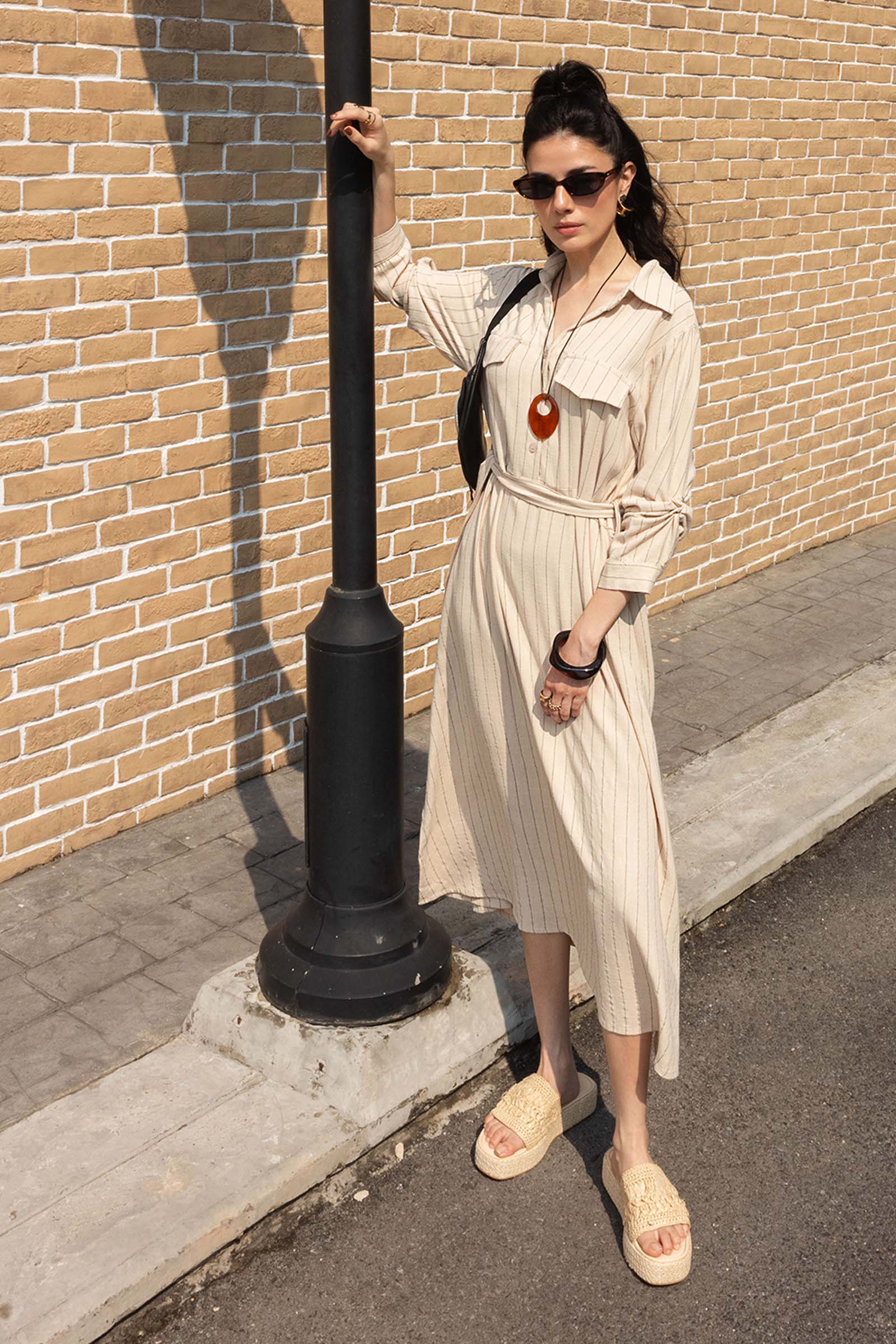 Striped Shirt Dress - Image 7