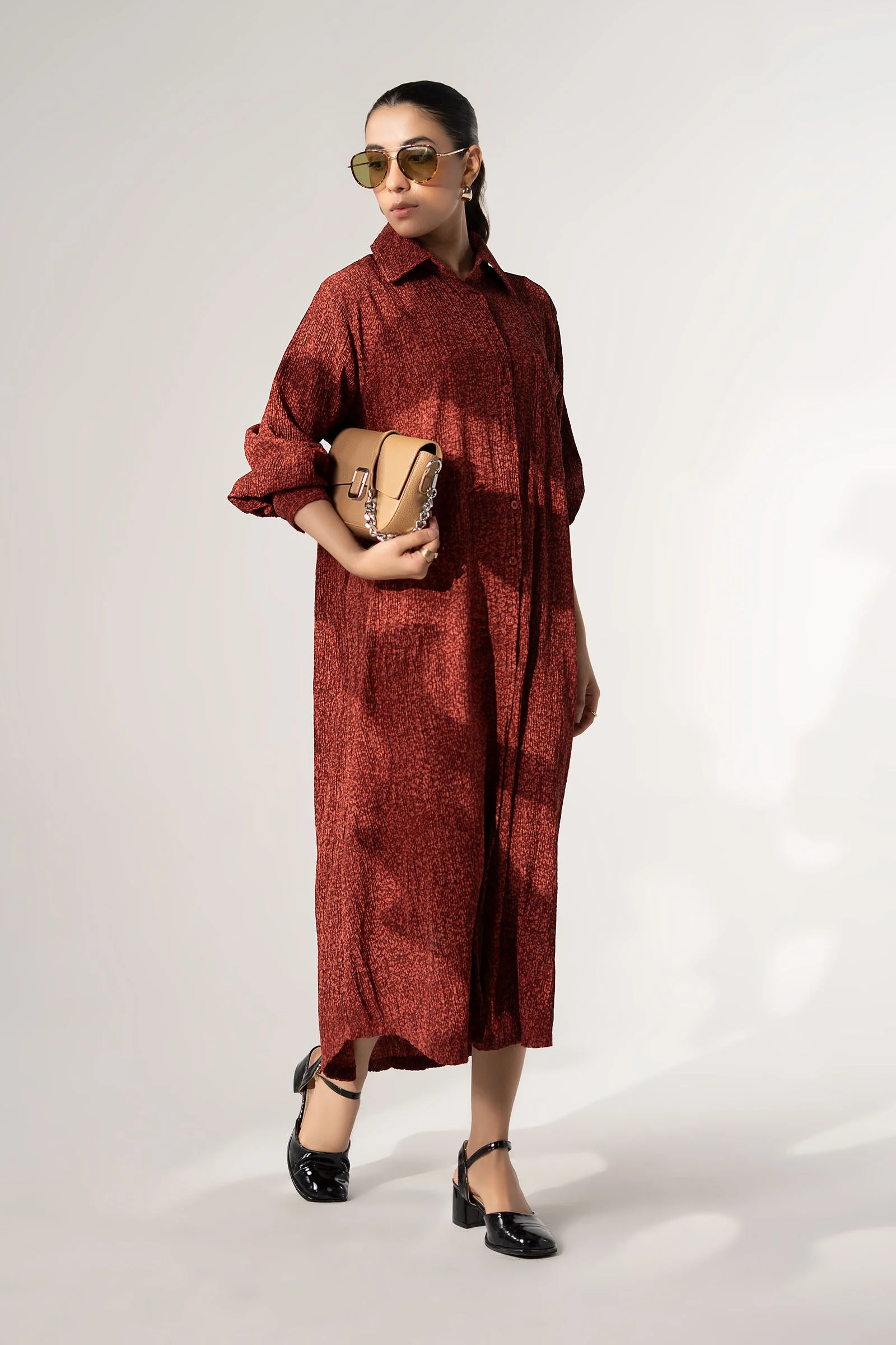Printed Button-Down Dress - Image 4