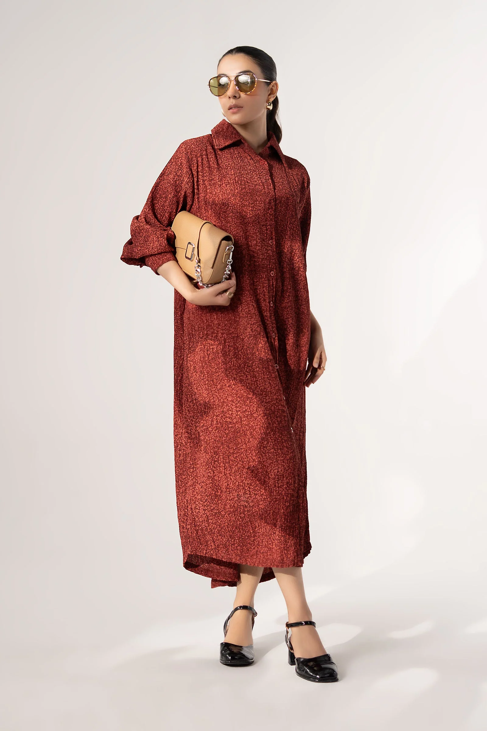 Printed Button-Down Dress - Image 8