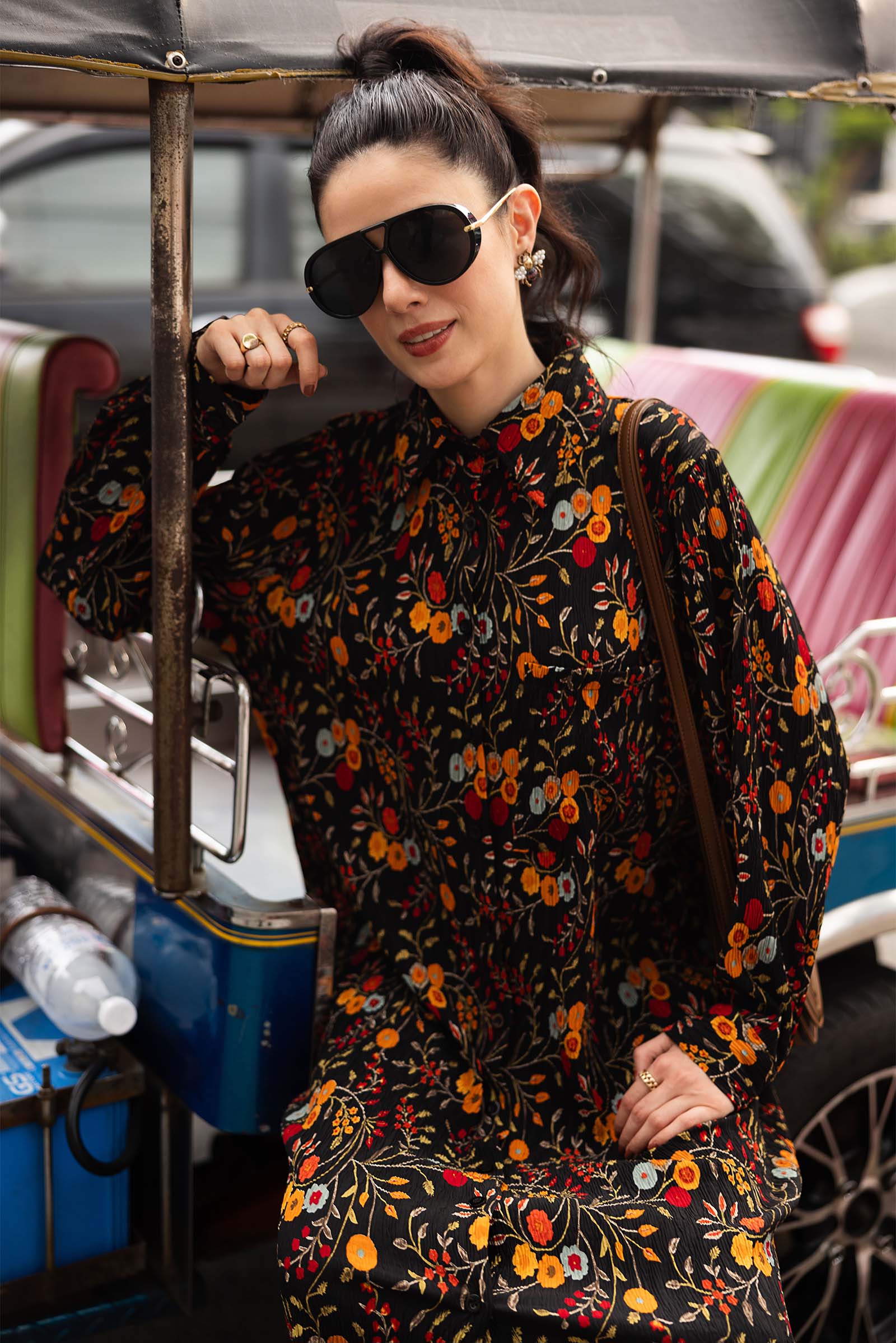 Printed Button-Down Dress