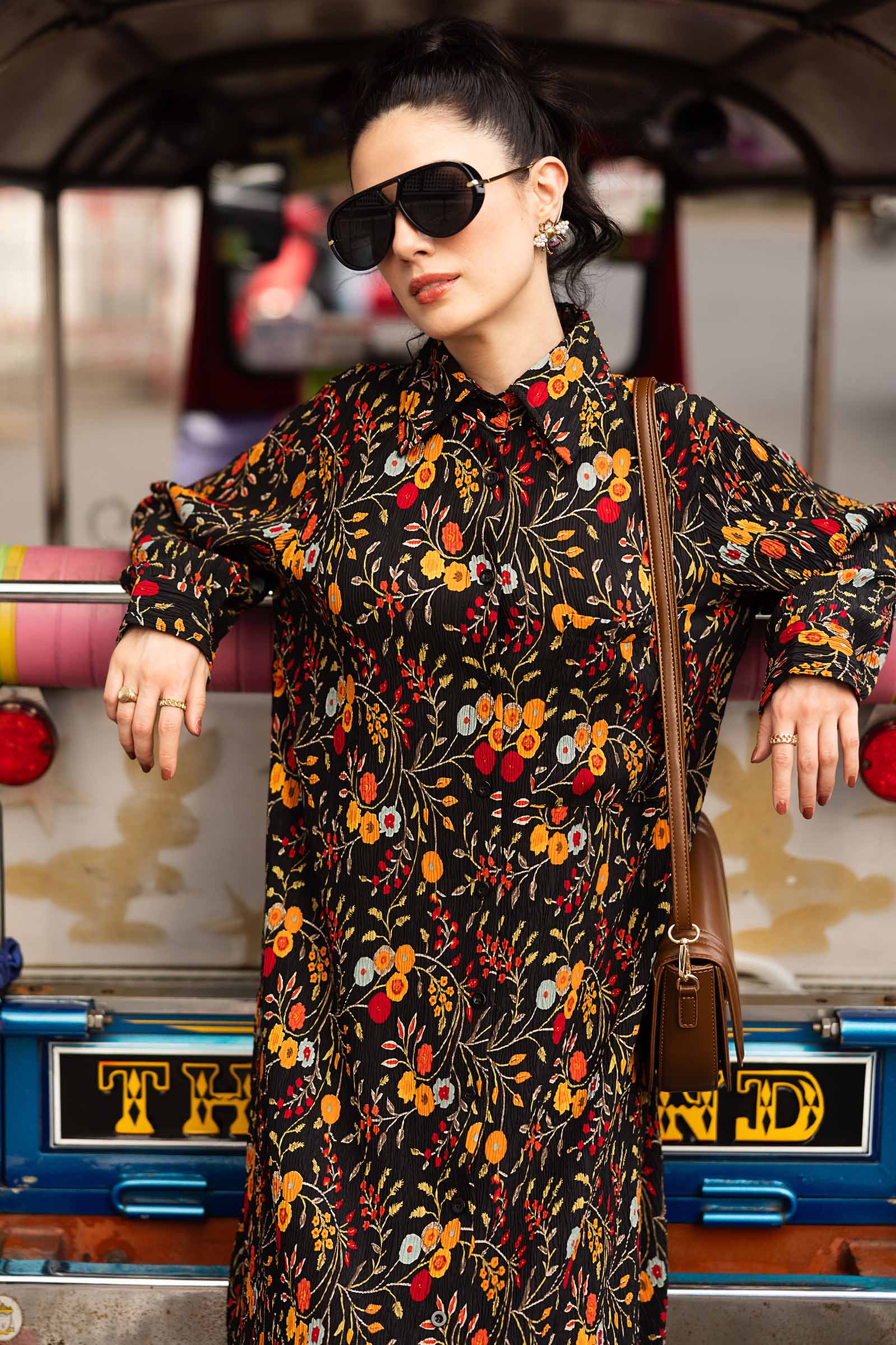 Printed Button-Down Dress - Image 3