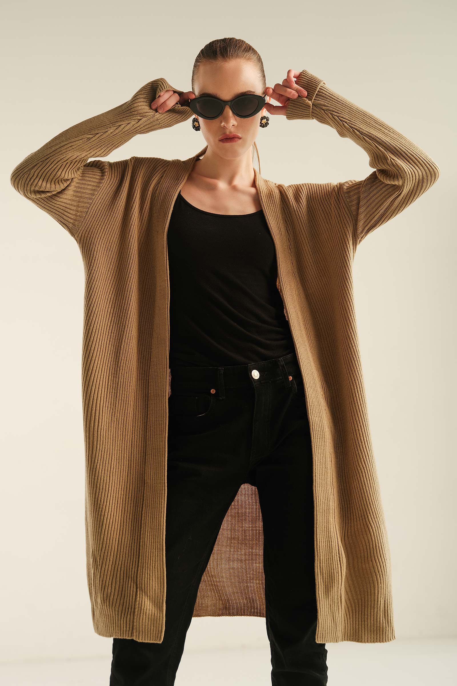 Ribbed Cardigan | WEST-W23-32-Beige - Image 5