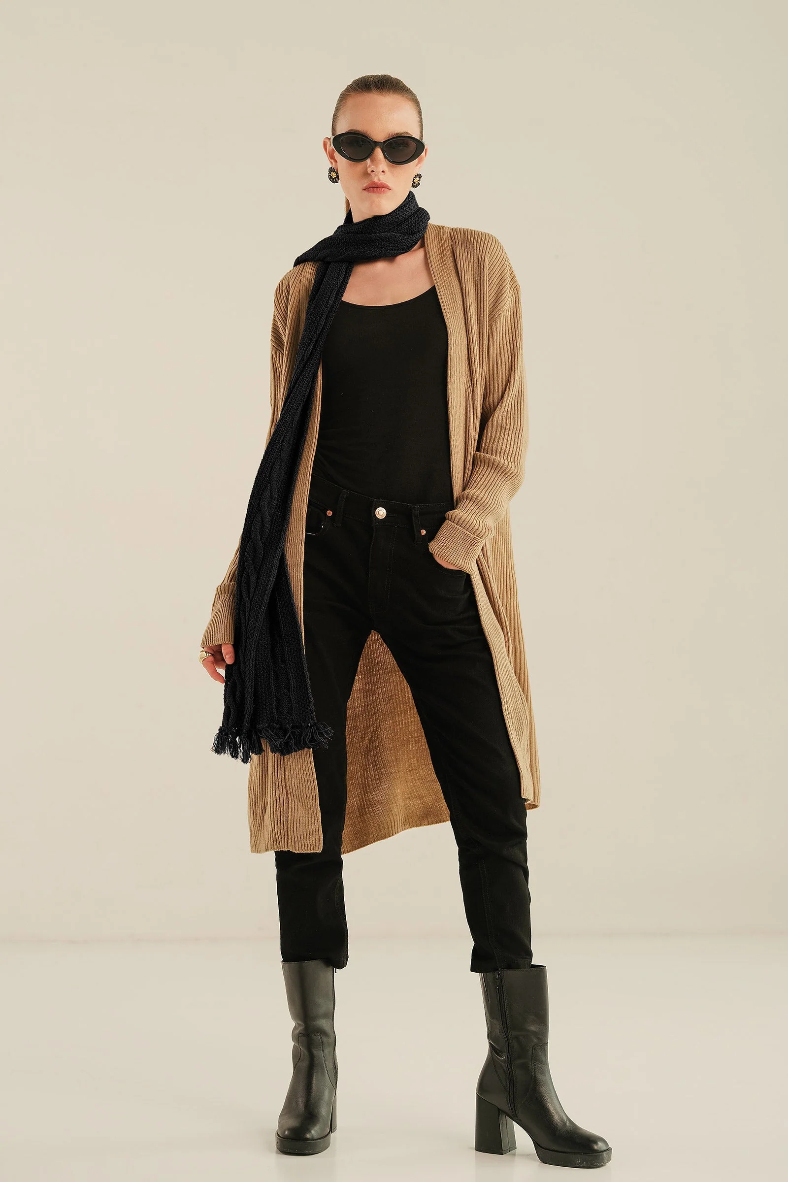 Textured Knitted Scarf