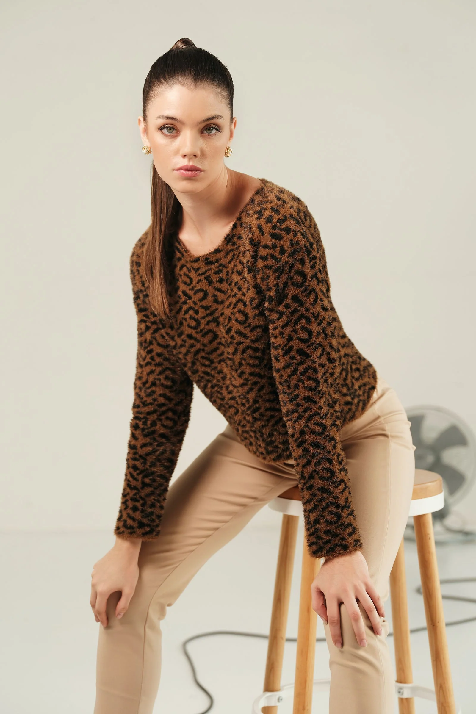 Leopard Print Sweater (Free Size) - Image 3