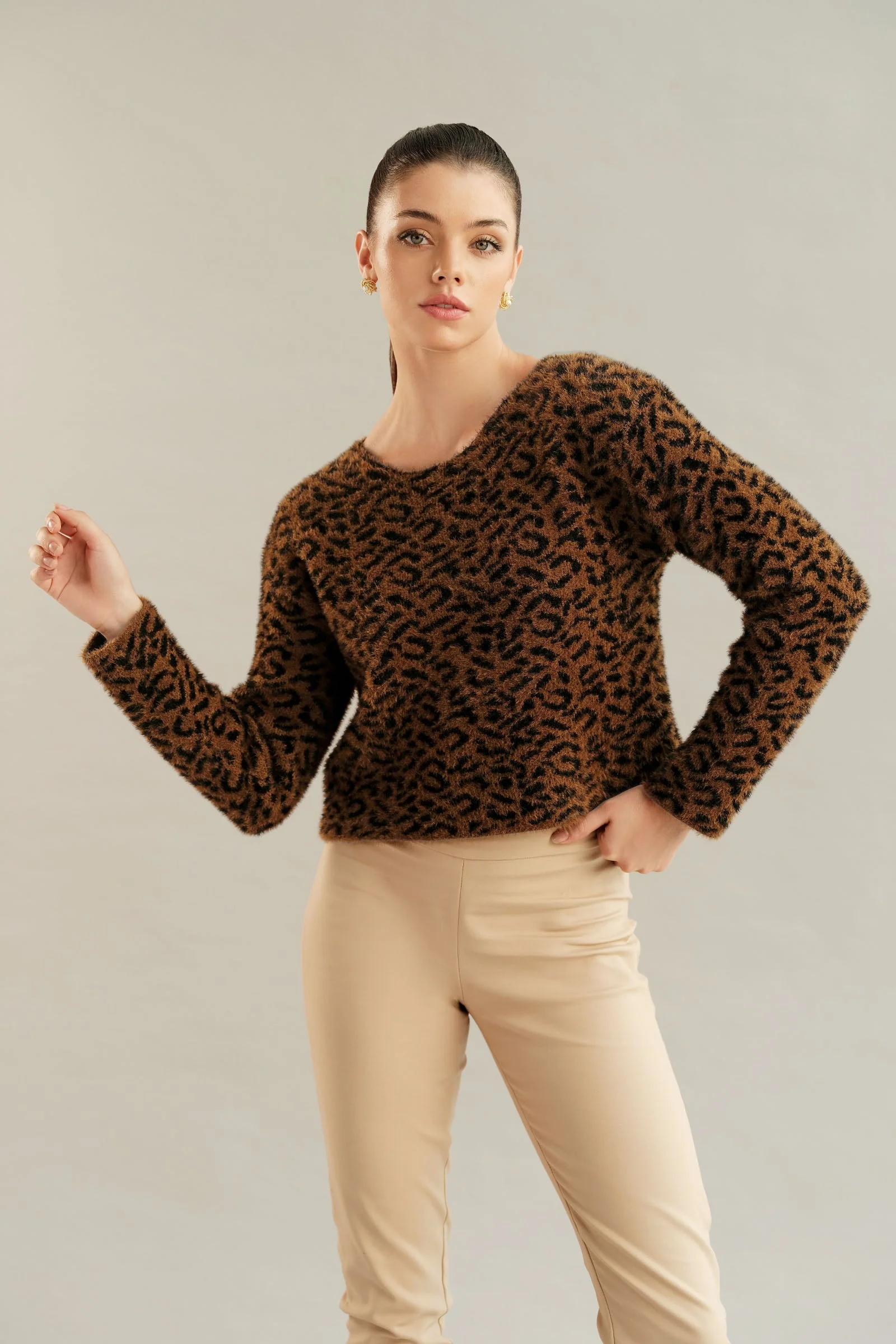 Leopard Print Sweater (Free Size) - Image 4