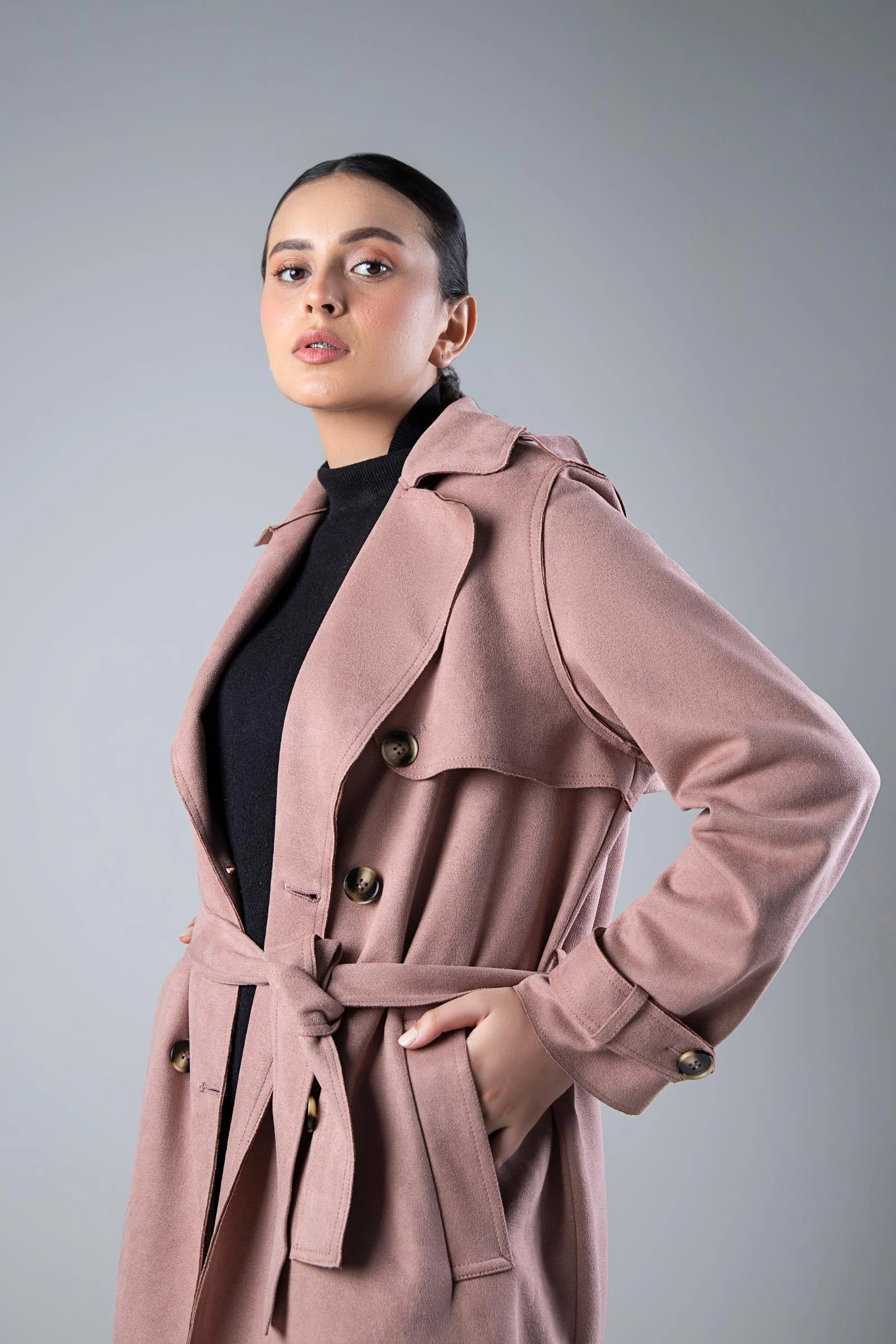 Suede Trench Coat - Image 2