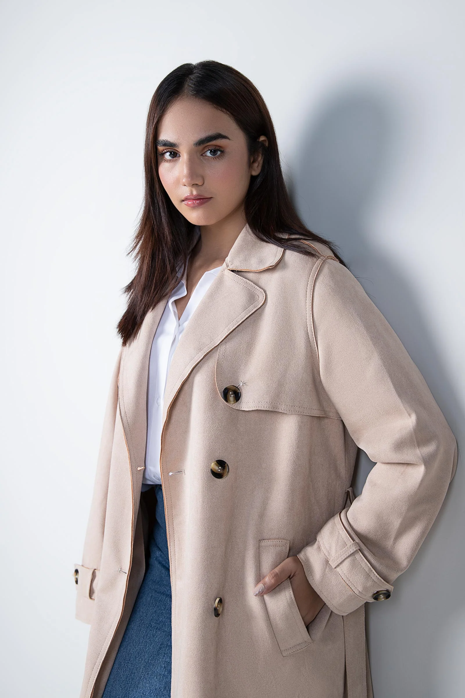 Suede Trench Coat - Image 2
