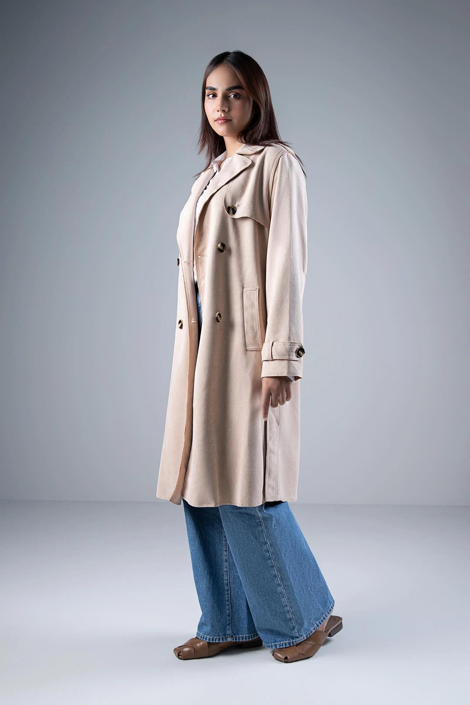 Suede Trench Coat - Image 3