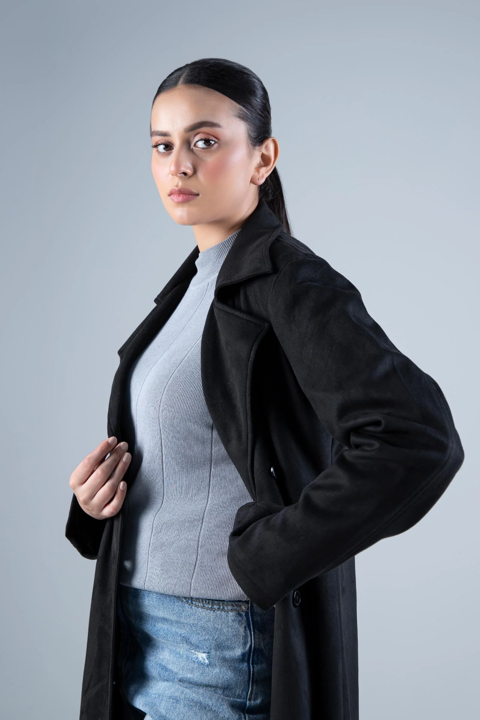 Suede Double Breasted Coat - Image 2