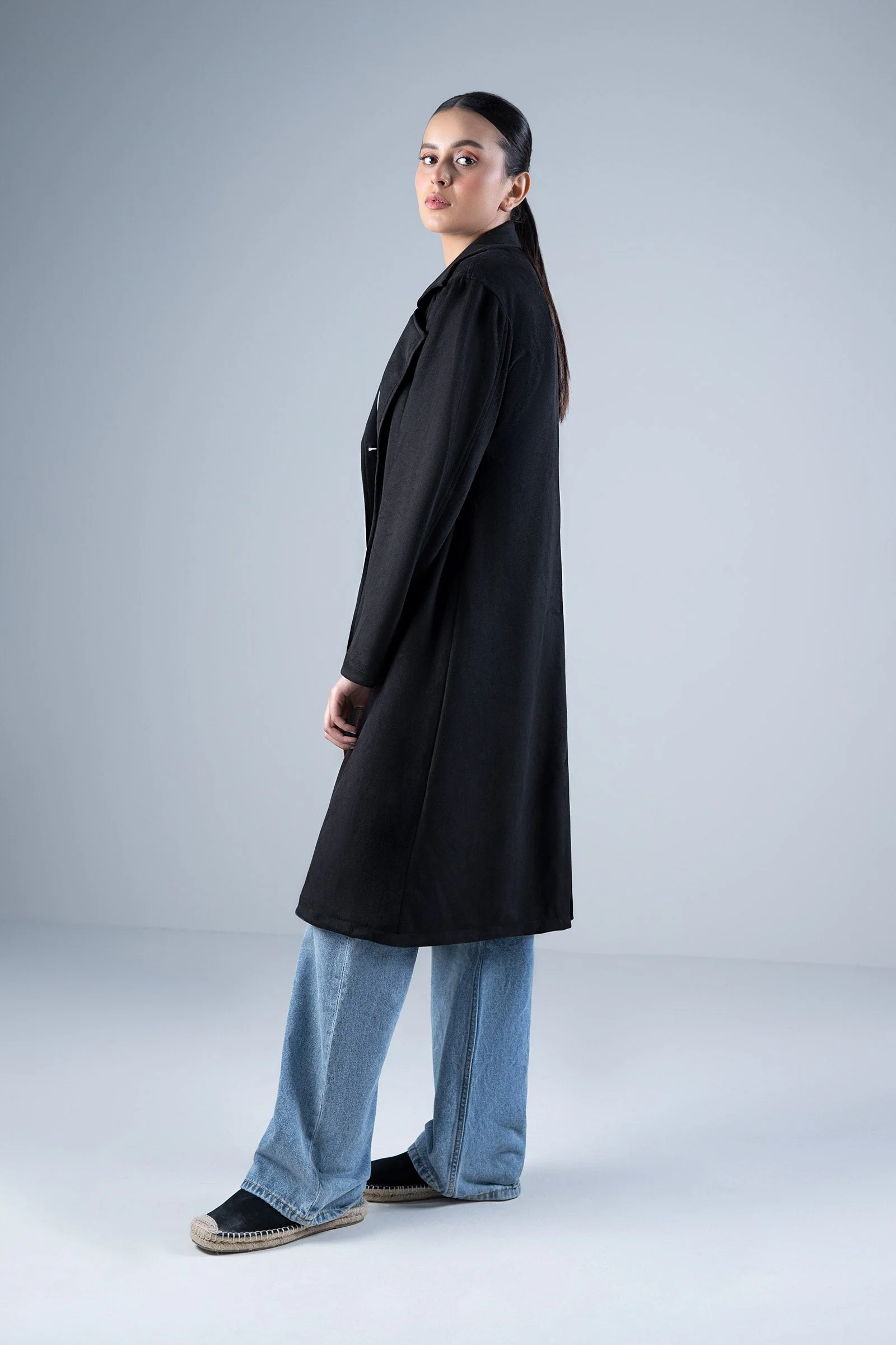 Suede Double Breasted Coat - Image 5