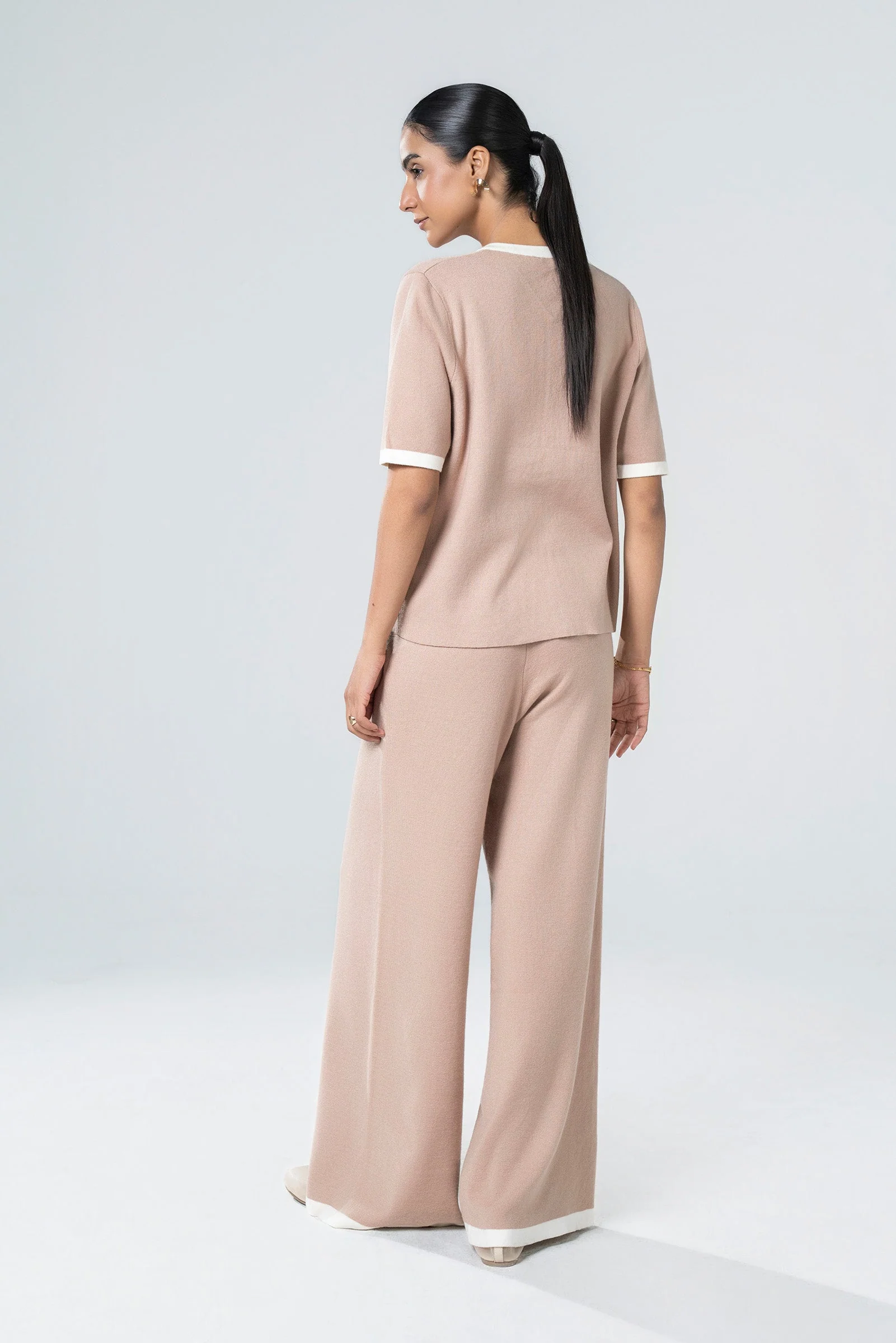 Contrast Piping Sweater Set - Image 4