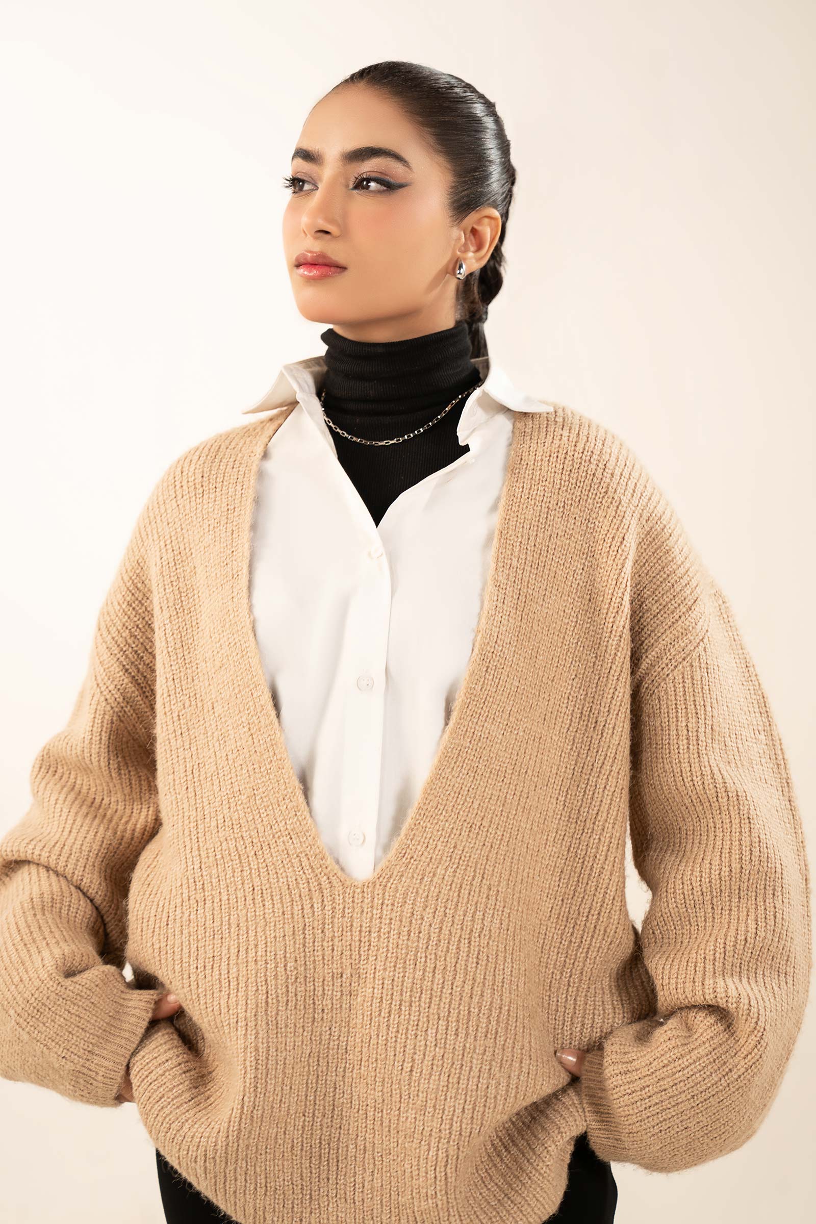 V-Neck Pullover Sweater - Image 2