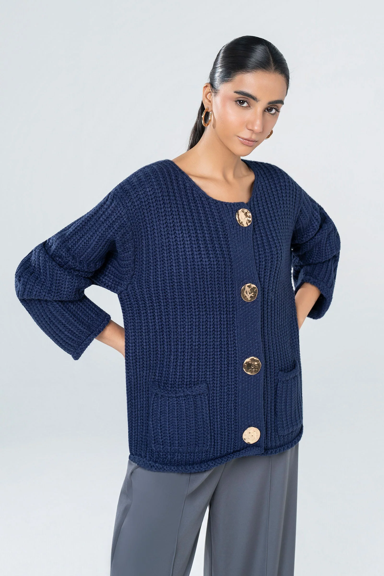 Knitted Button Cardigan - Image 3