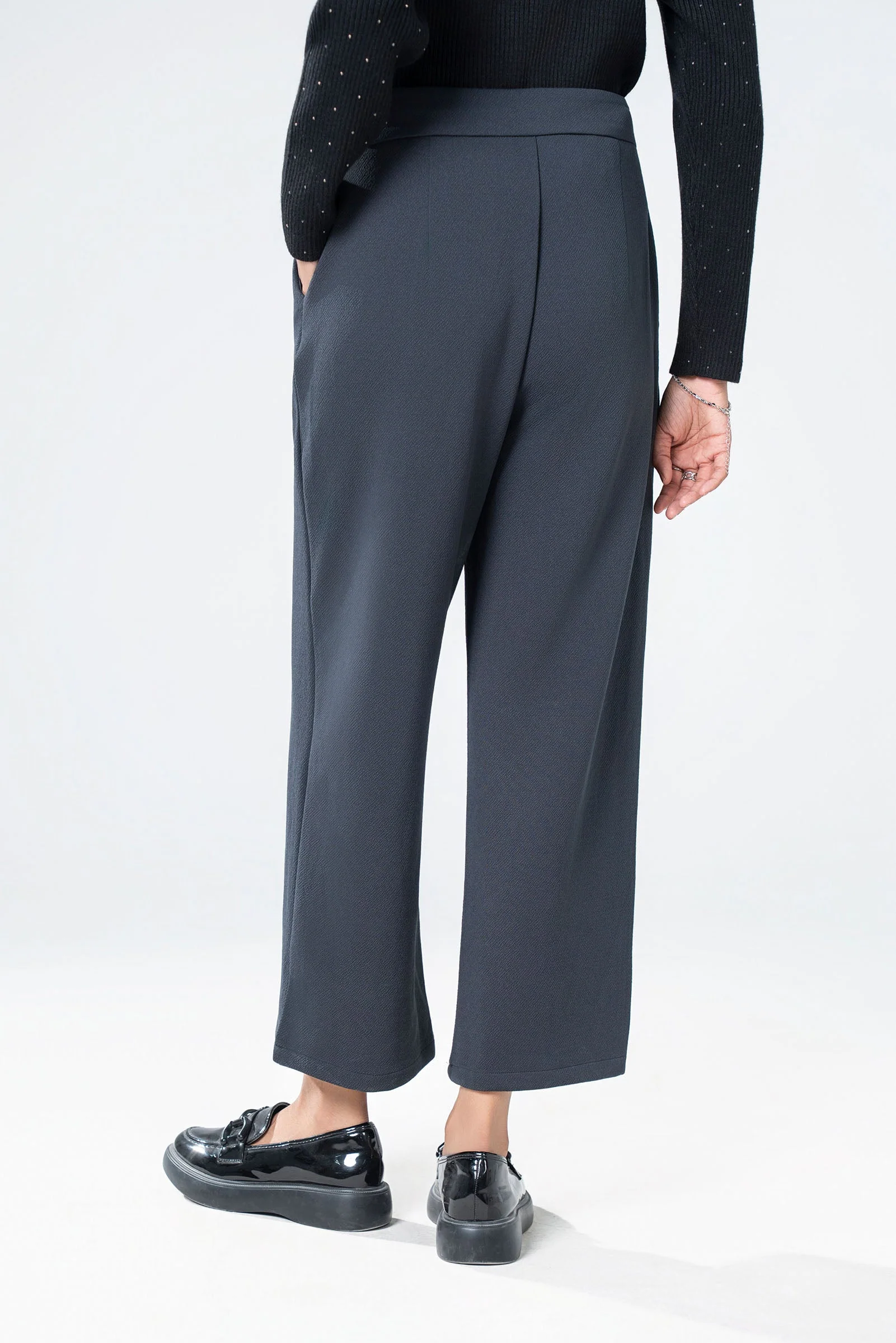 Textured Wide Leg Pants - Image 3