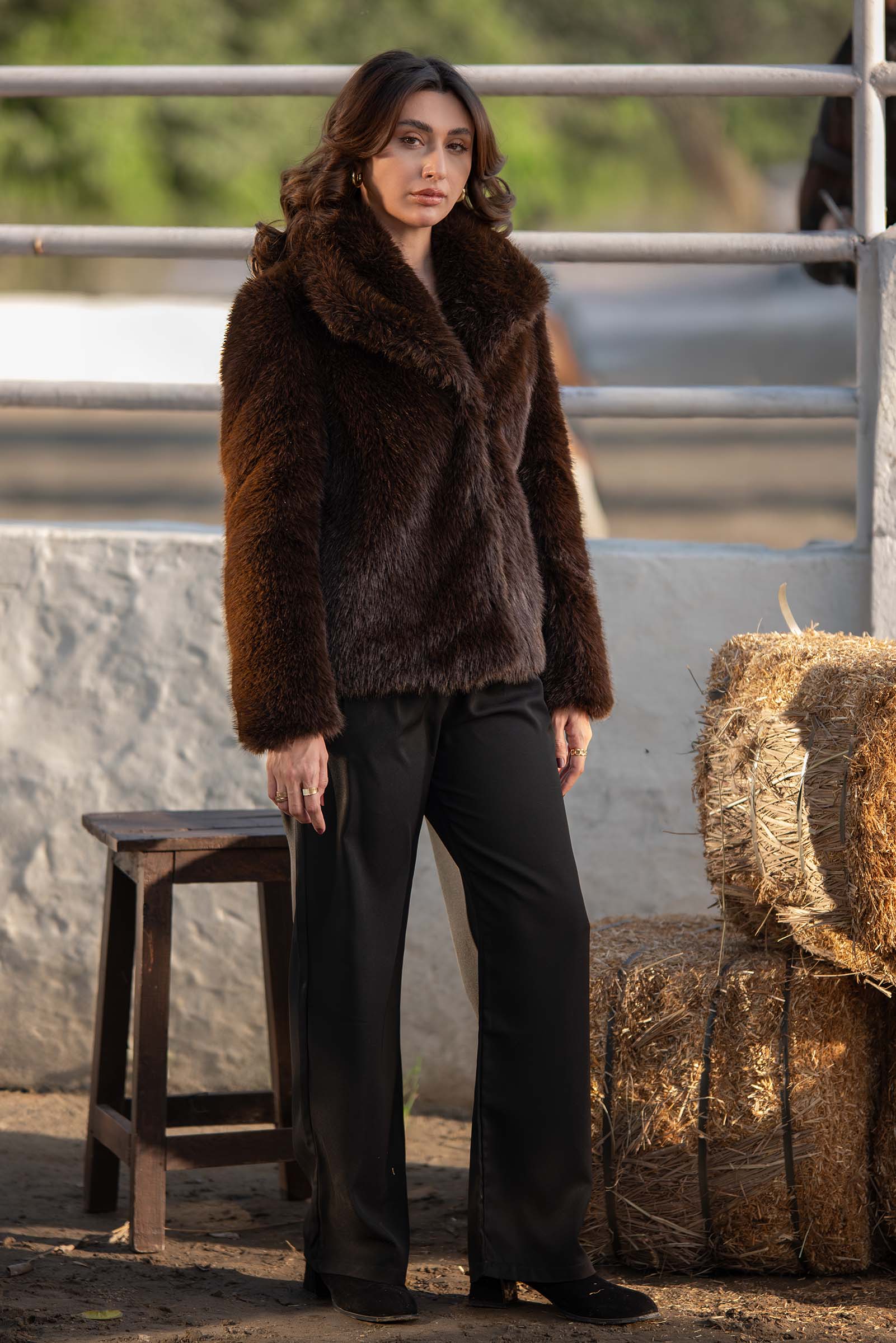 Belted Faux Fur Jacket - Image 3