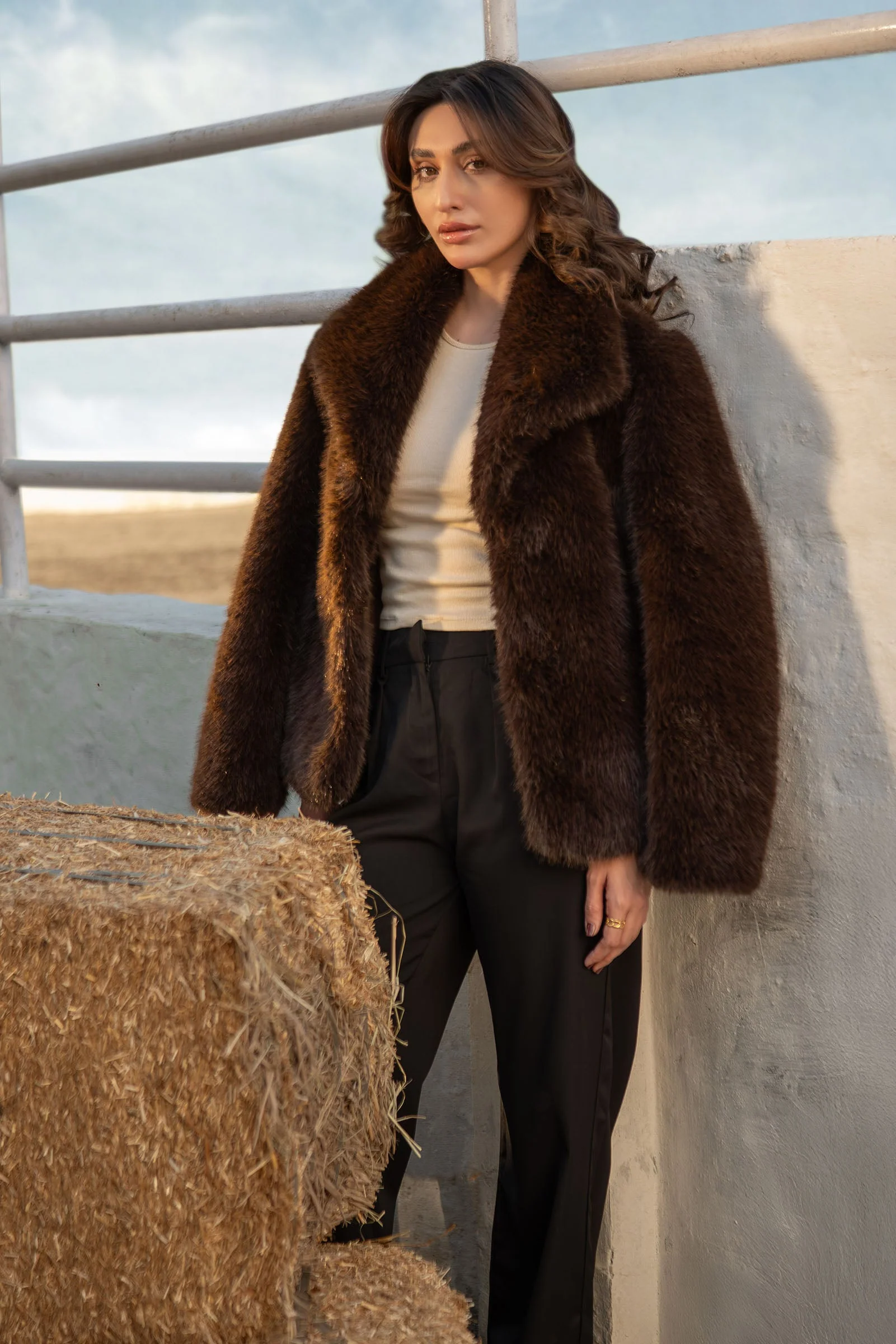 Belted Faux Fur Jacket - Image 4