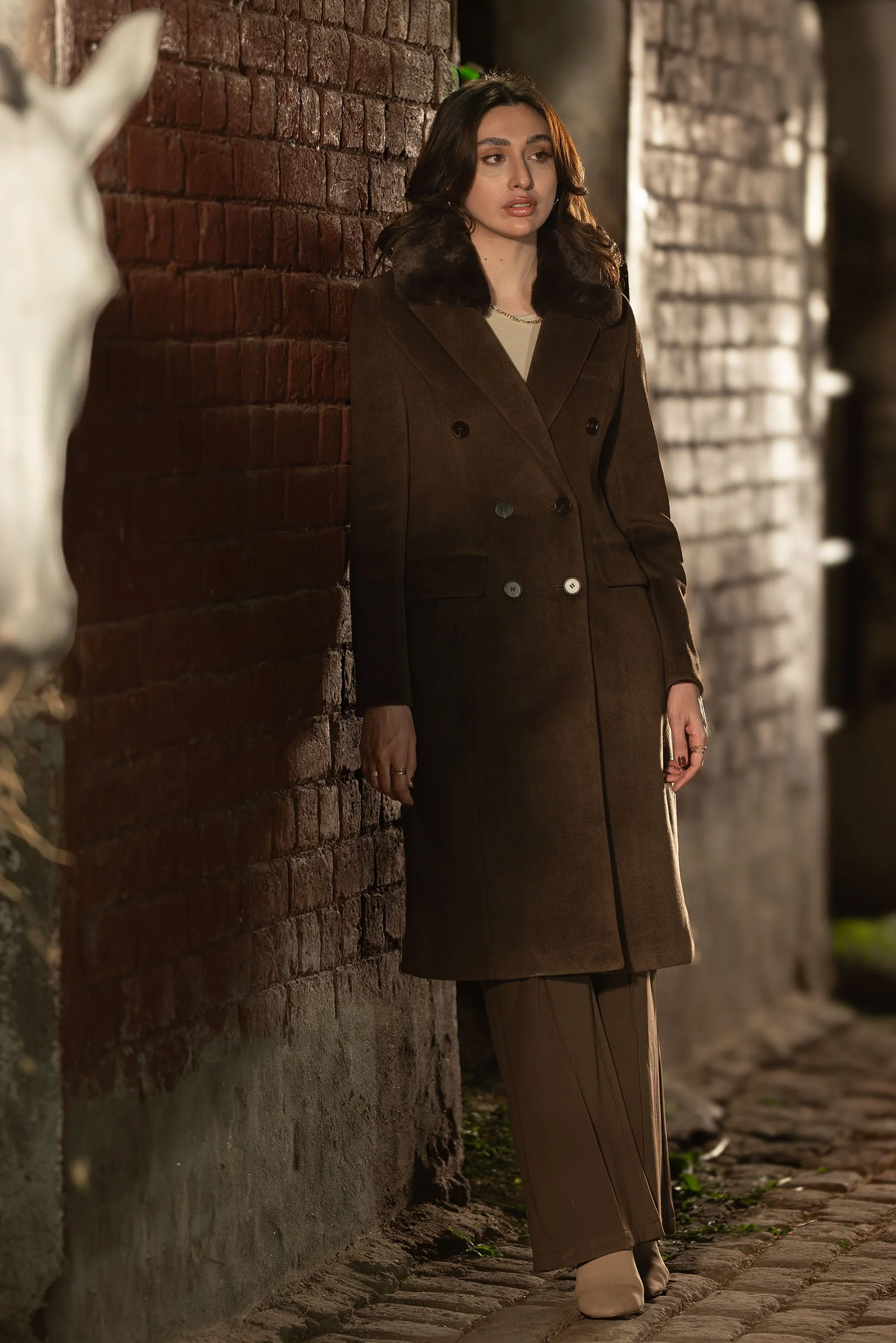 Buttoned Wool Coat - Image 3