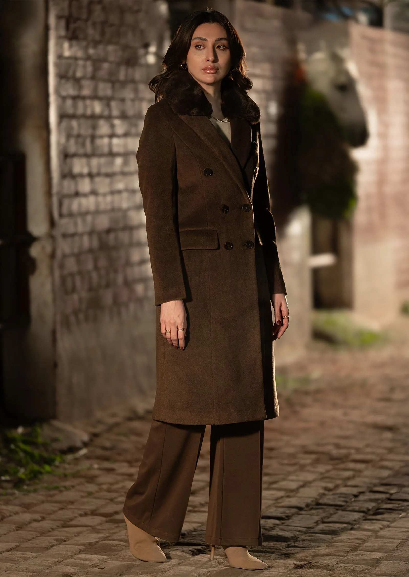 Buttoned Wool Coat - Image 4