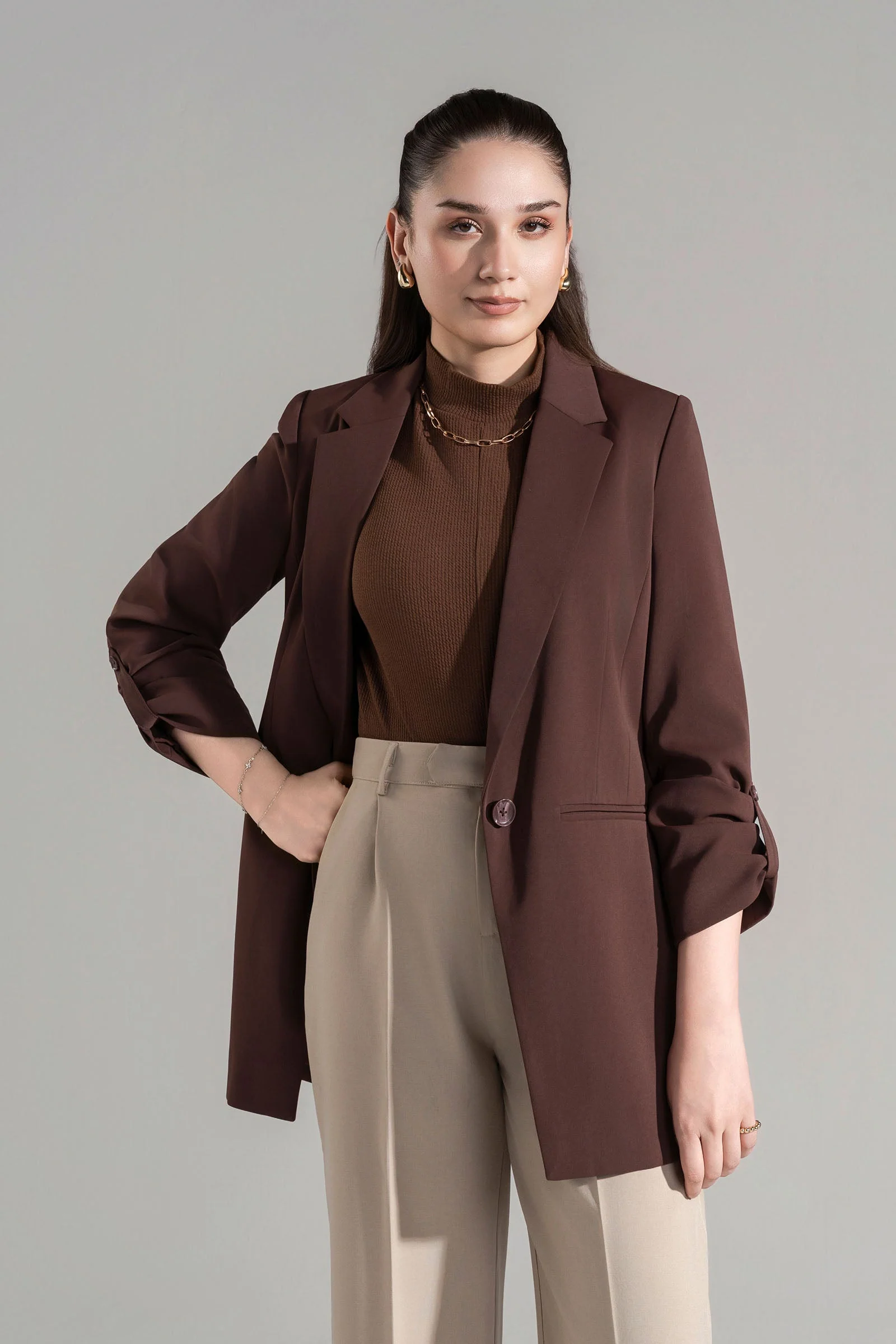 Everyday Buttoned Blazer - Image 3