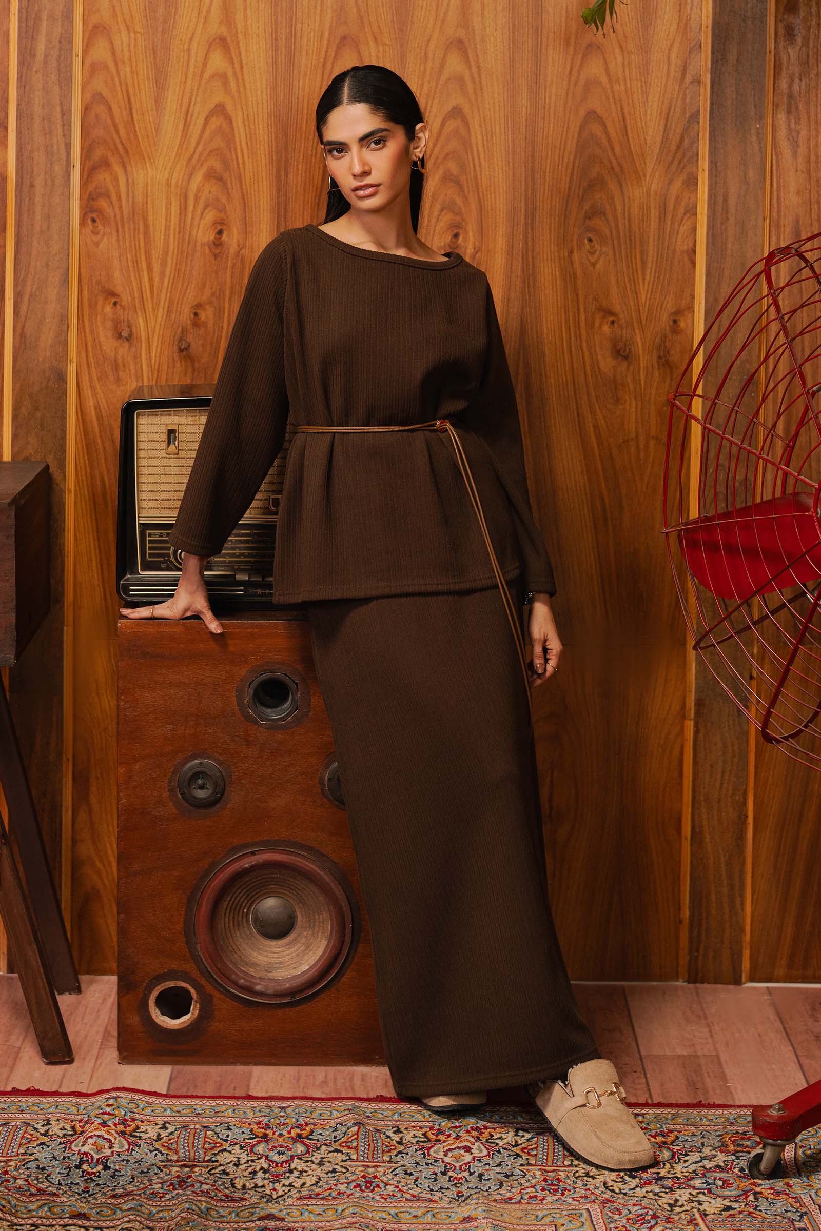 Ribbed Skirt Set