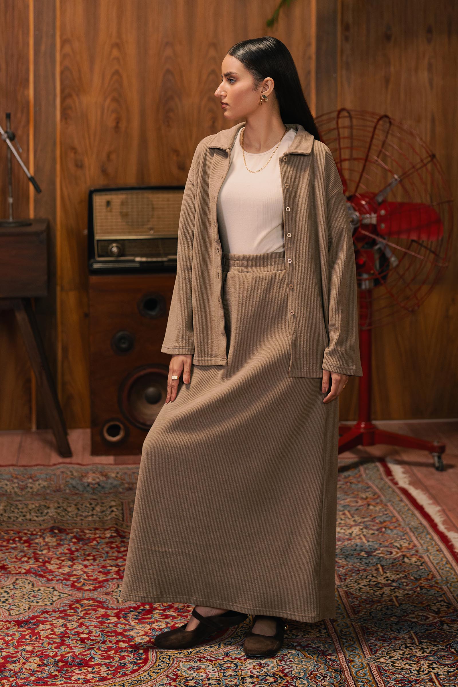 Ribbed Maxi Skirt Set - Image 4