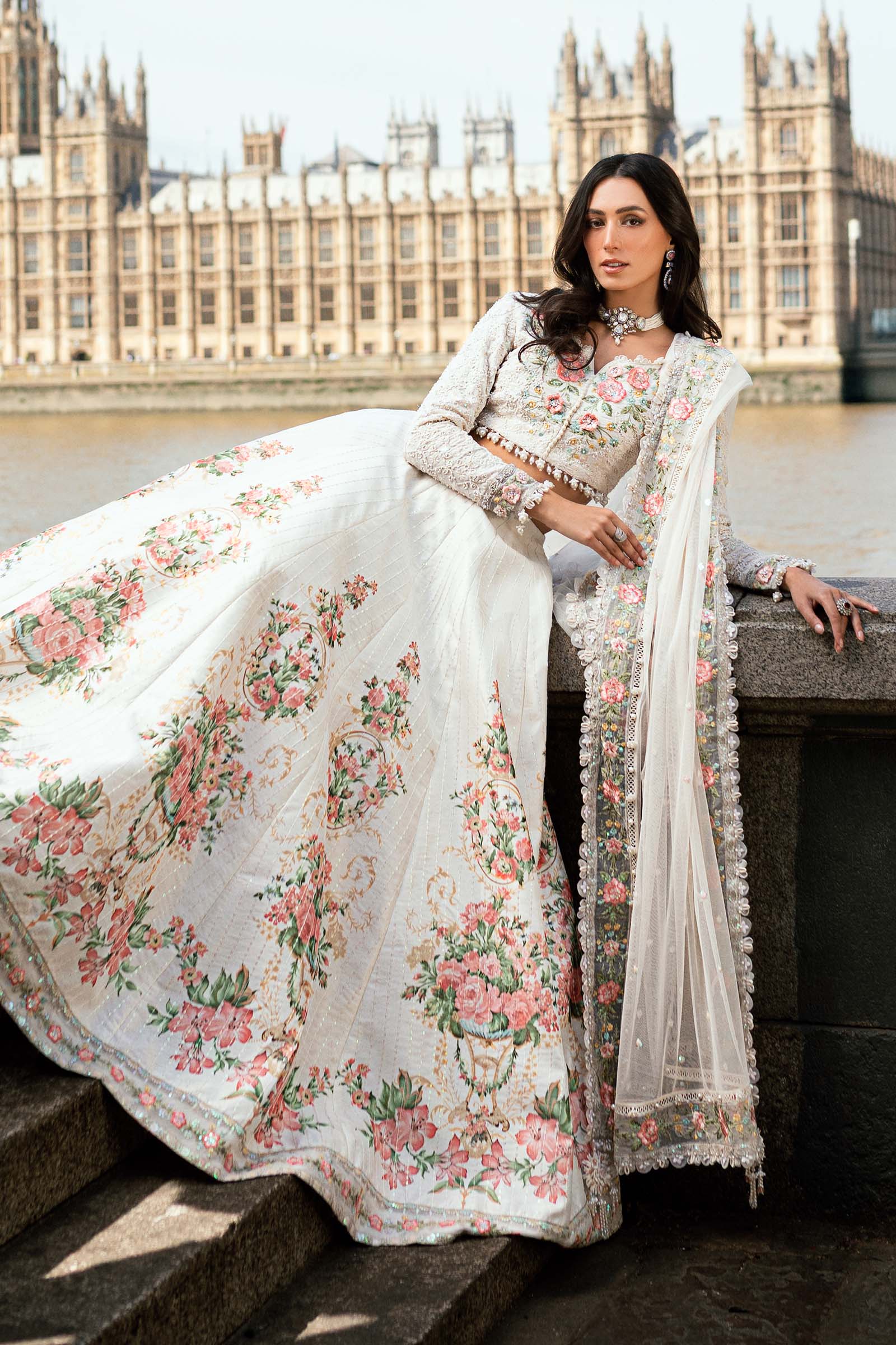 3 Piece Unstitched Embroidered Raw Silk Suit - Image 5